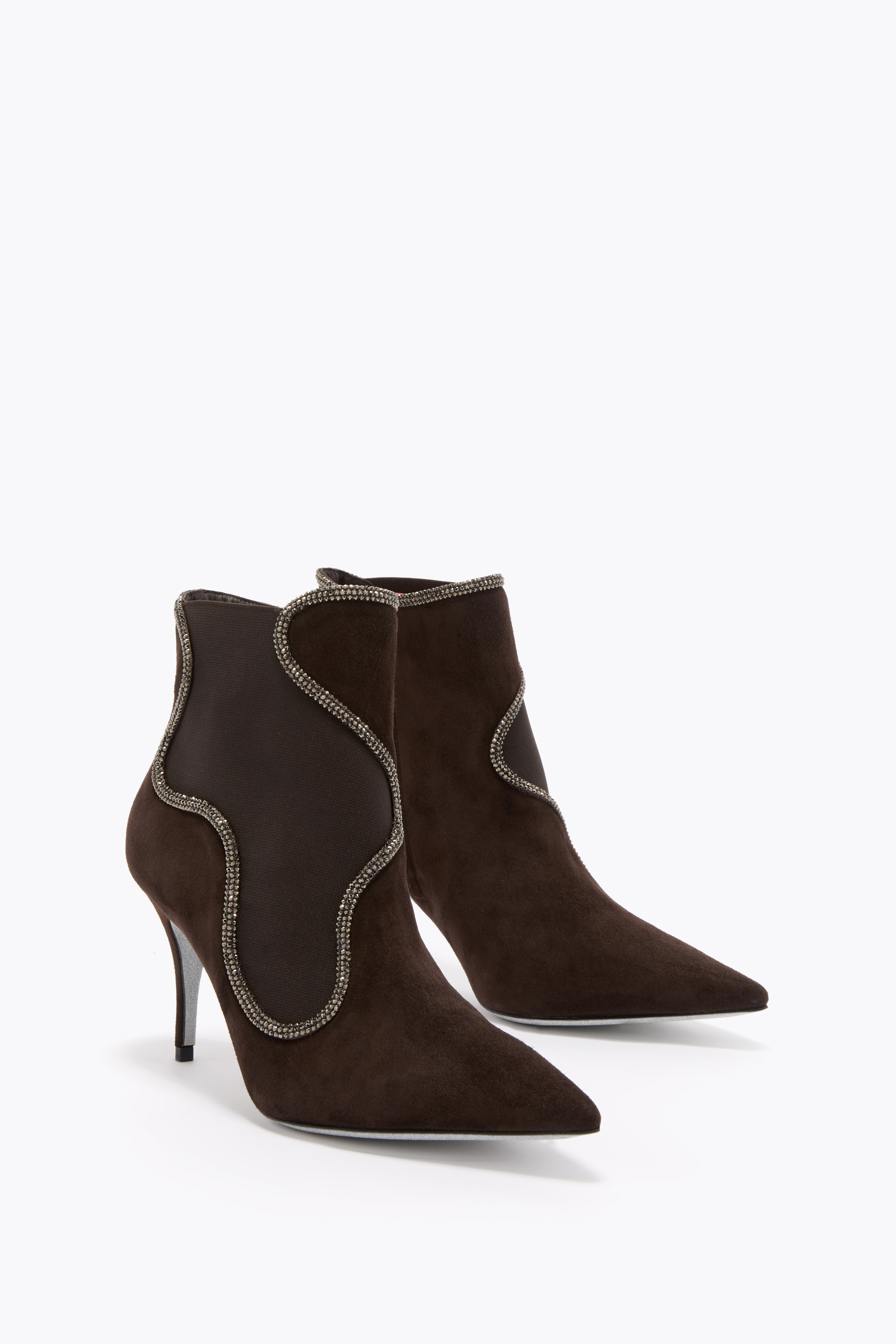  Ren&eacute; Caovilla Ren&eacute; Caovilla Onda Brown Ankle Boot 80 Woman  Brown 