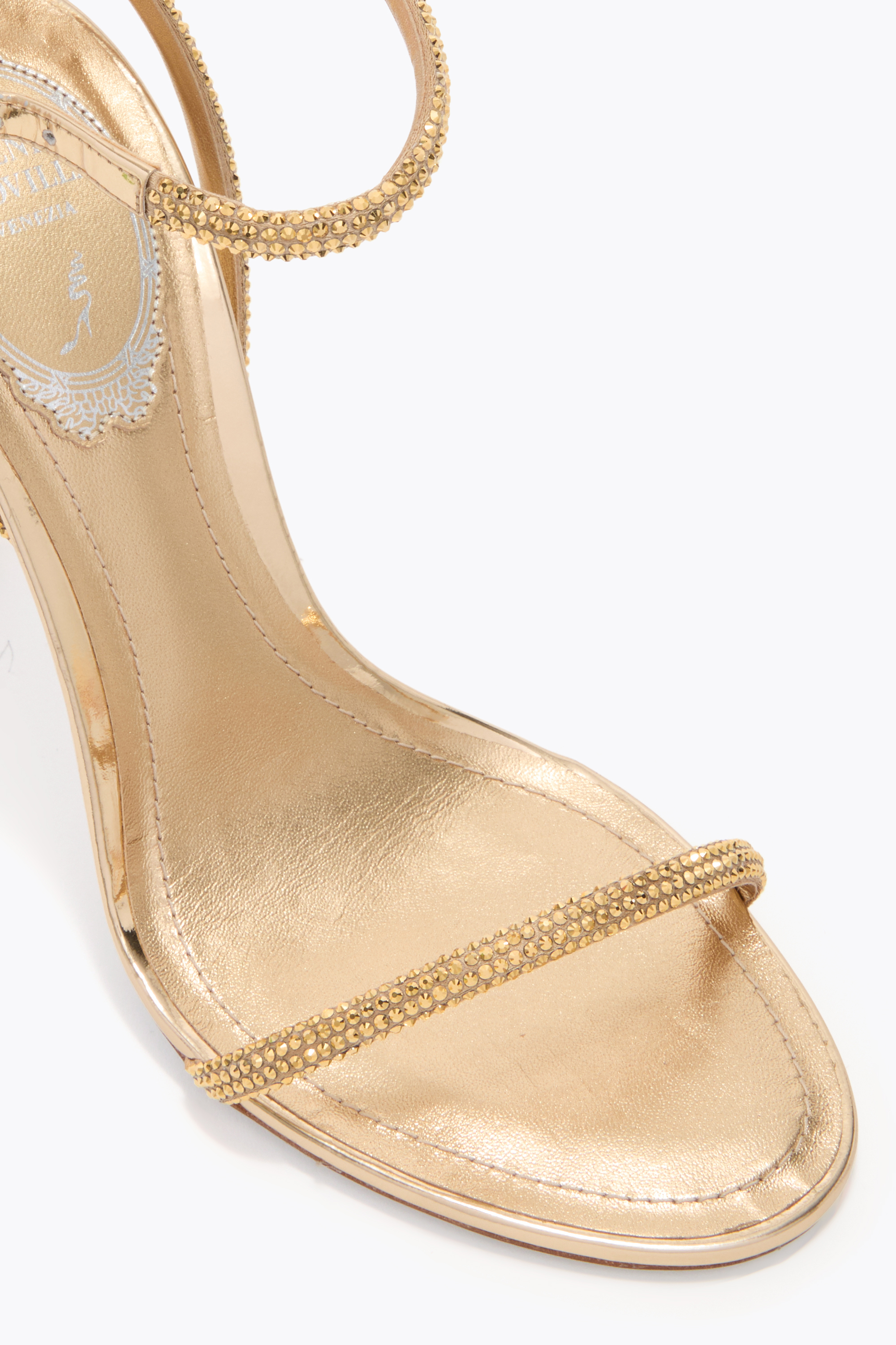 René Caovilla Ellabrita Embellished-strap Heeled Sandals In Gold