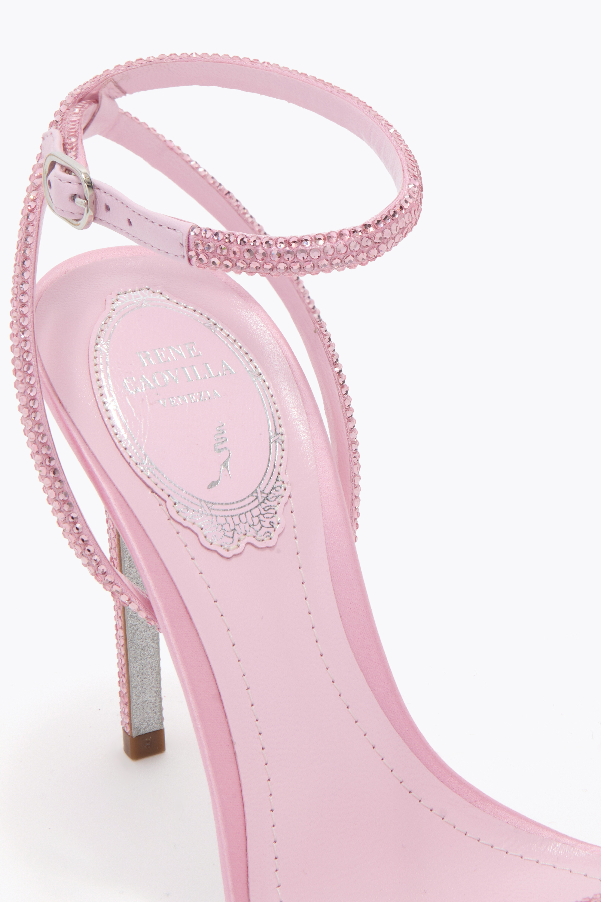 René Caovilla Ellabrita Mauve Sandal 105 In Pink