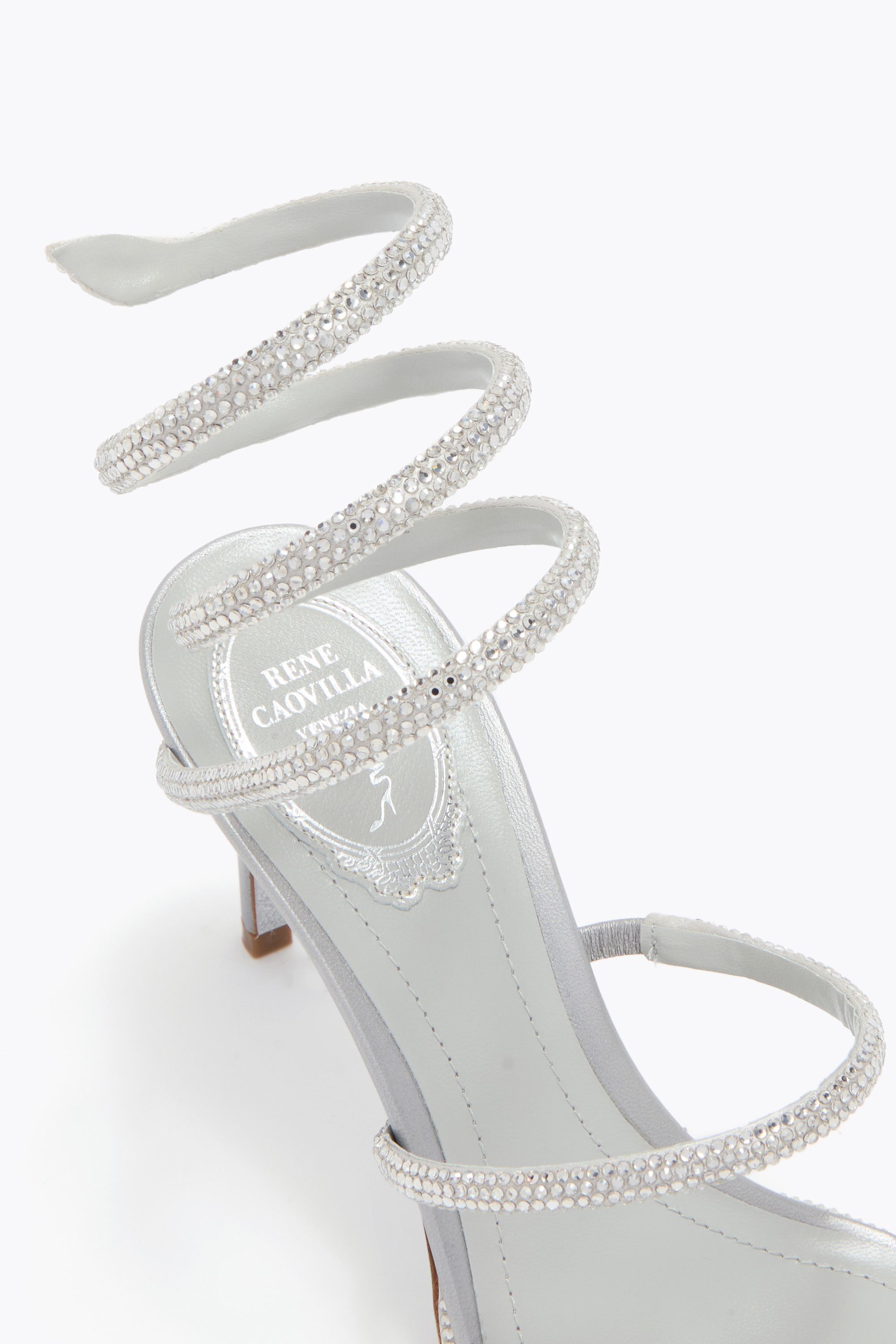 René Caovilla Rene Caovilla Embellished Satin Cleo Sandals In Silver