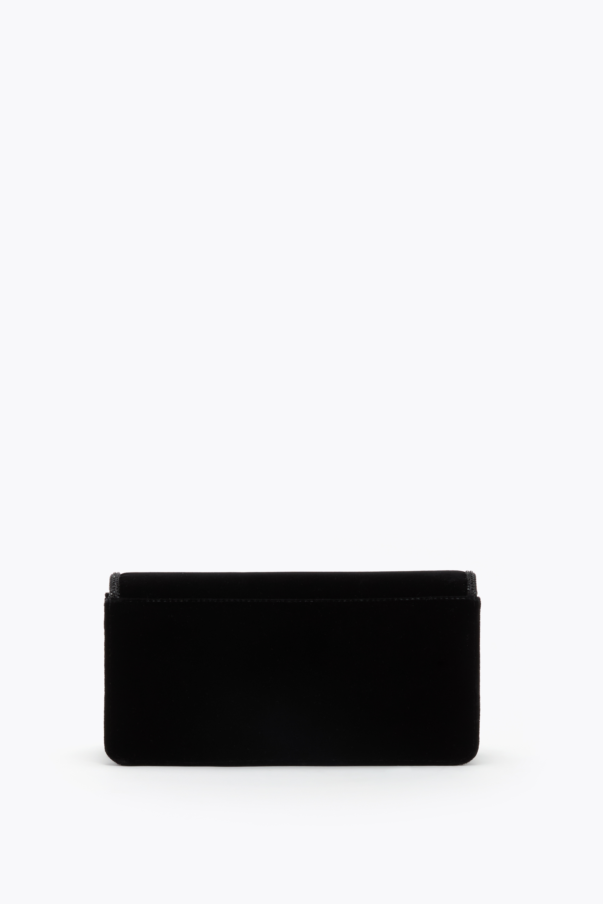 René Caovilla Onda Black Velvet Clutch In Black