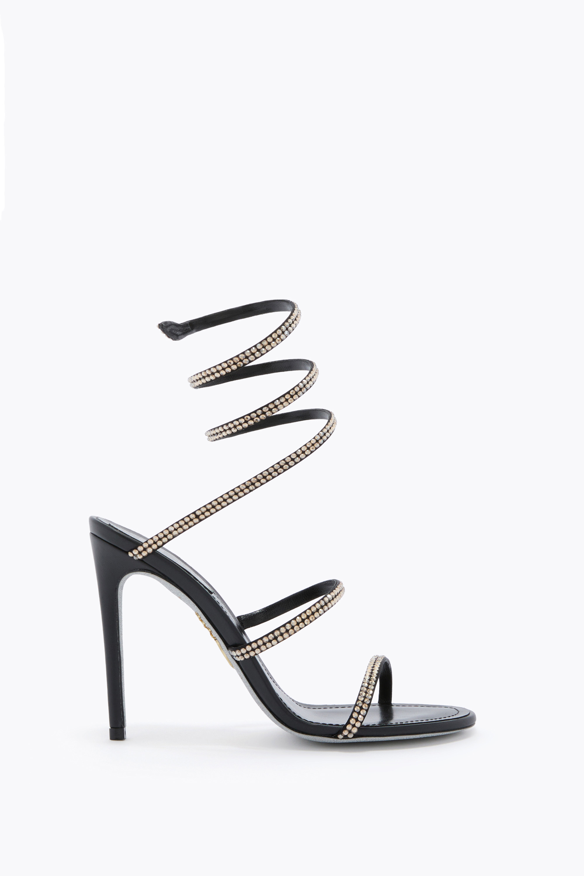 René Caovilla Leather Embellished Cleo Ii Heeled Sandals 105 In Black