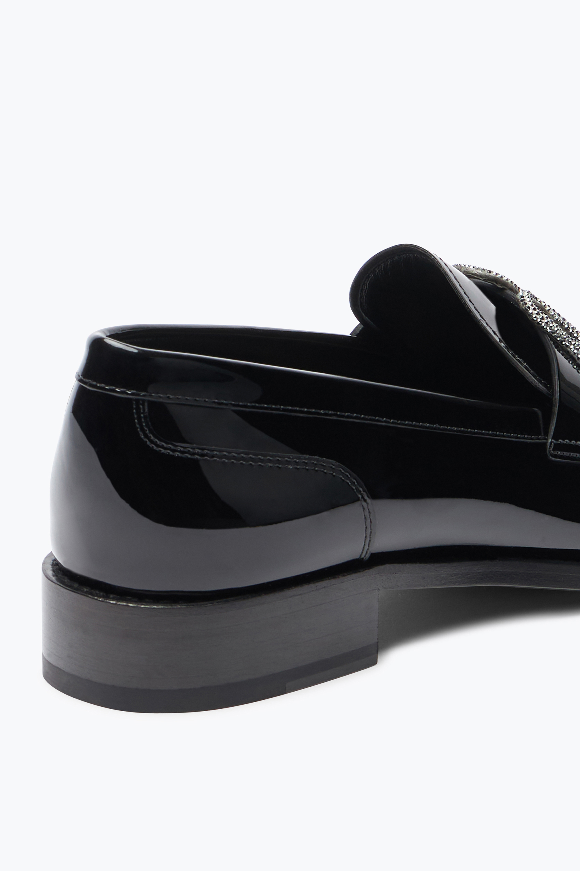 Shop René Caovilla Morgana Black Patent Loafer With Crystals 20