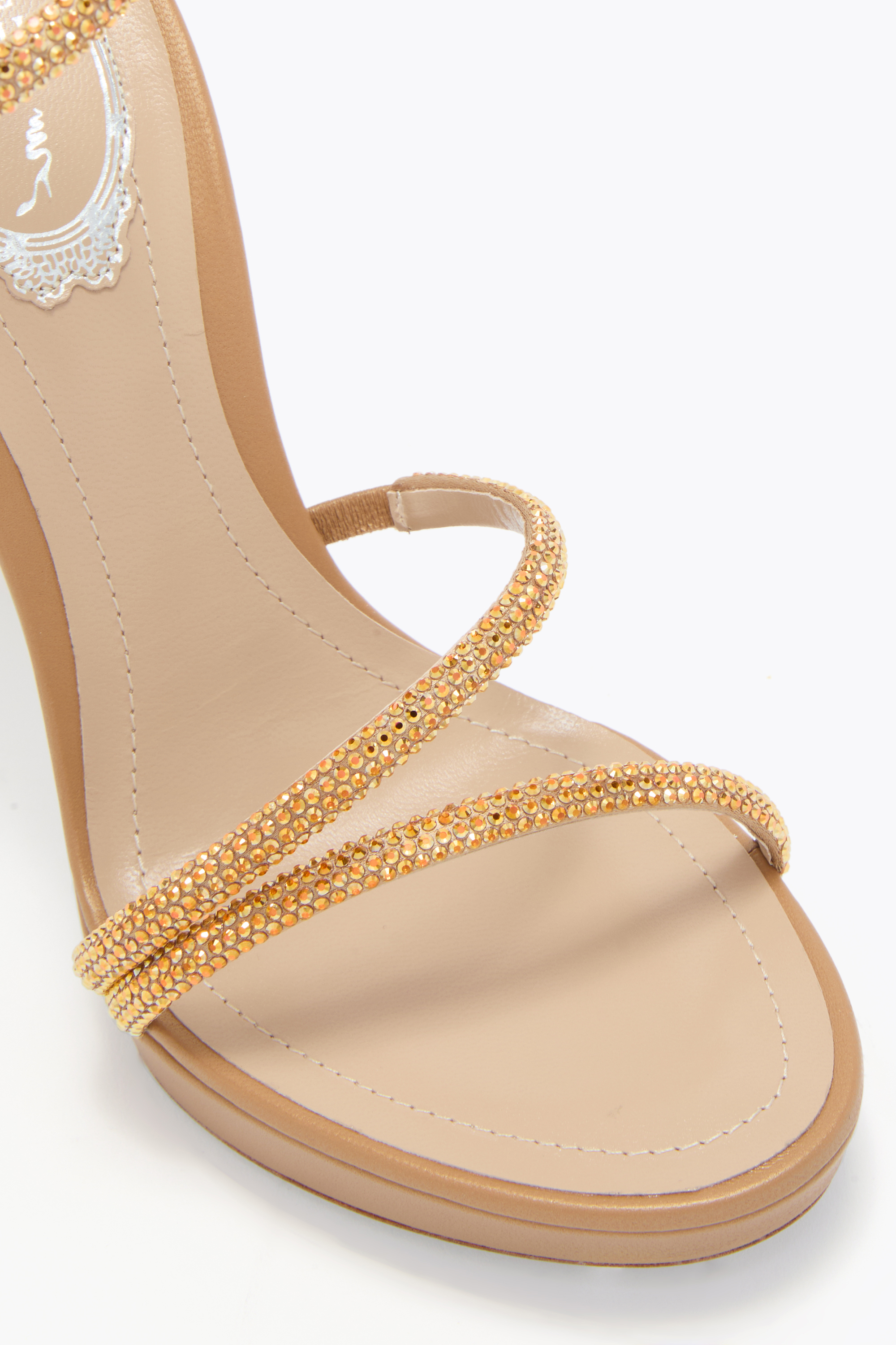 René Caovilla Margot Honey Platform Sandal 120 In Brown
