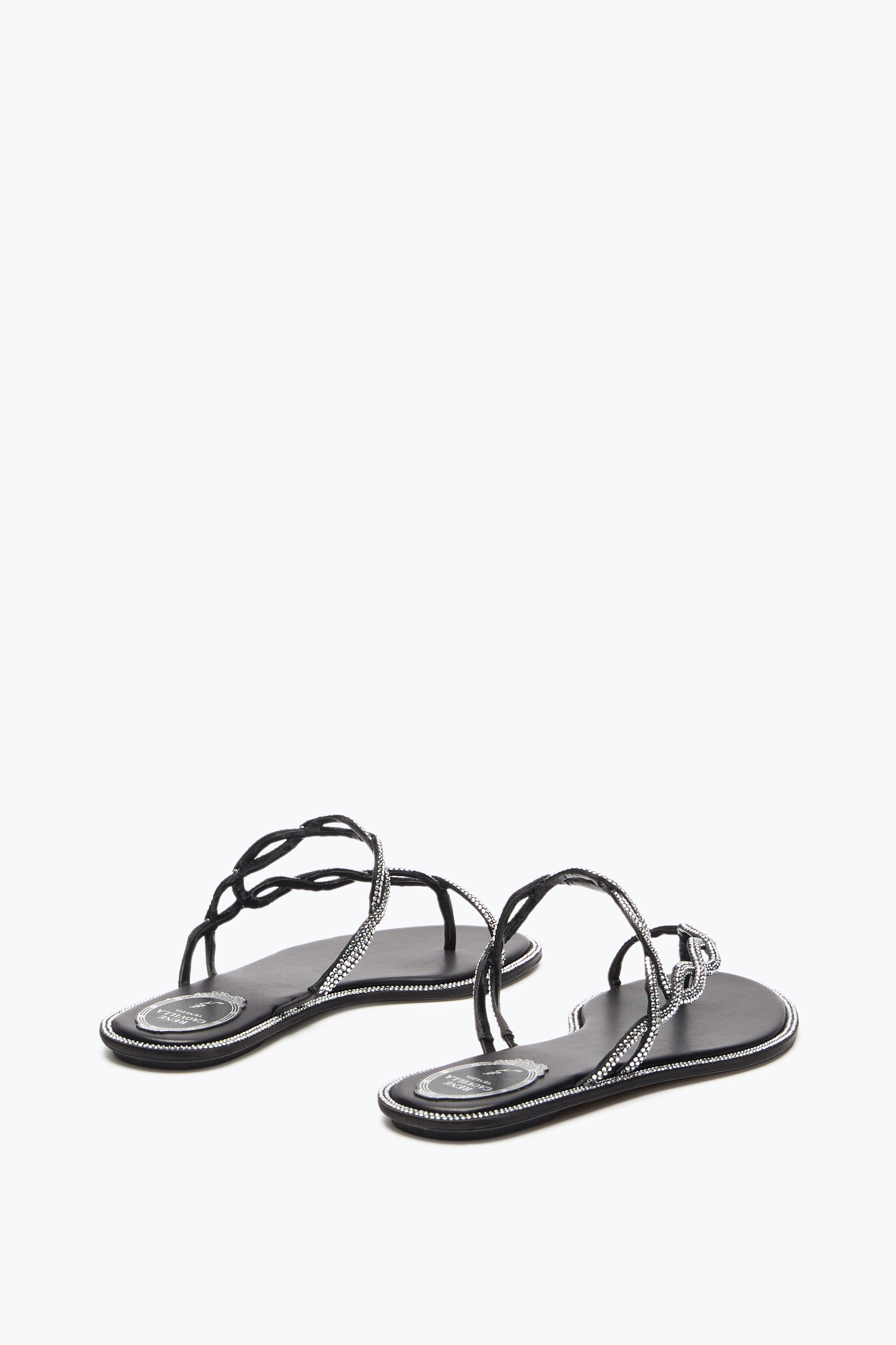 René Caovilla Rene Caovilla Black Flat Braid Sandal 10