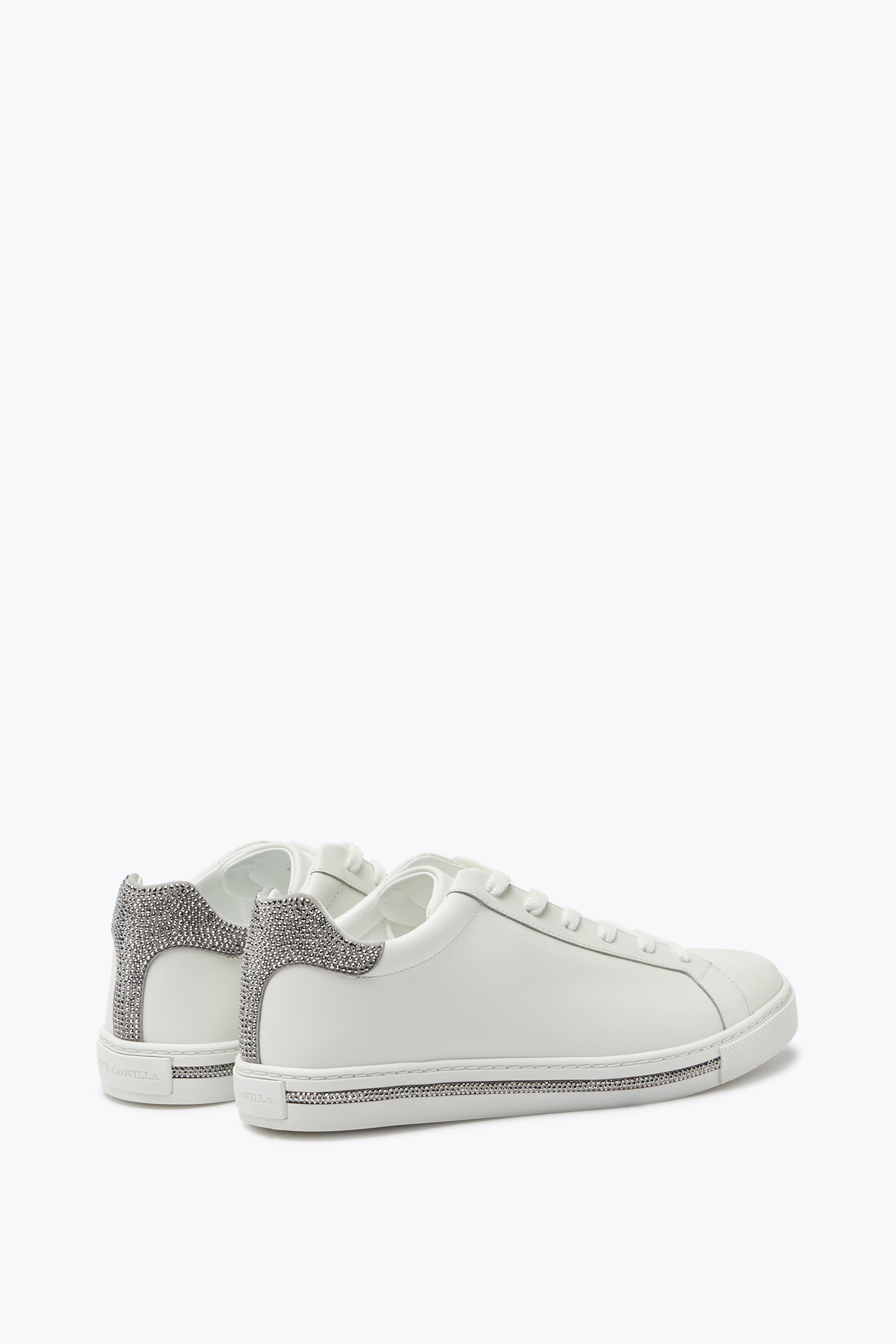  Ren&eacute; Caovilla Ren&eacute; Caovilla Sneaker Aus Leder Mit Strass Xtra Frau  Weiss 