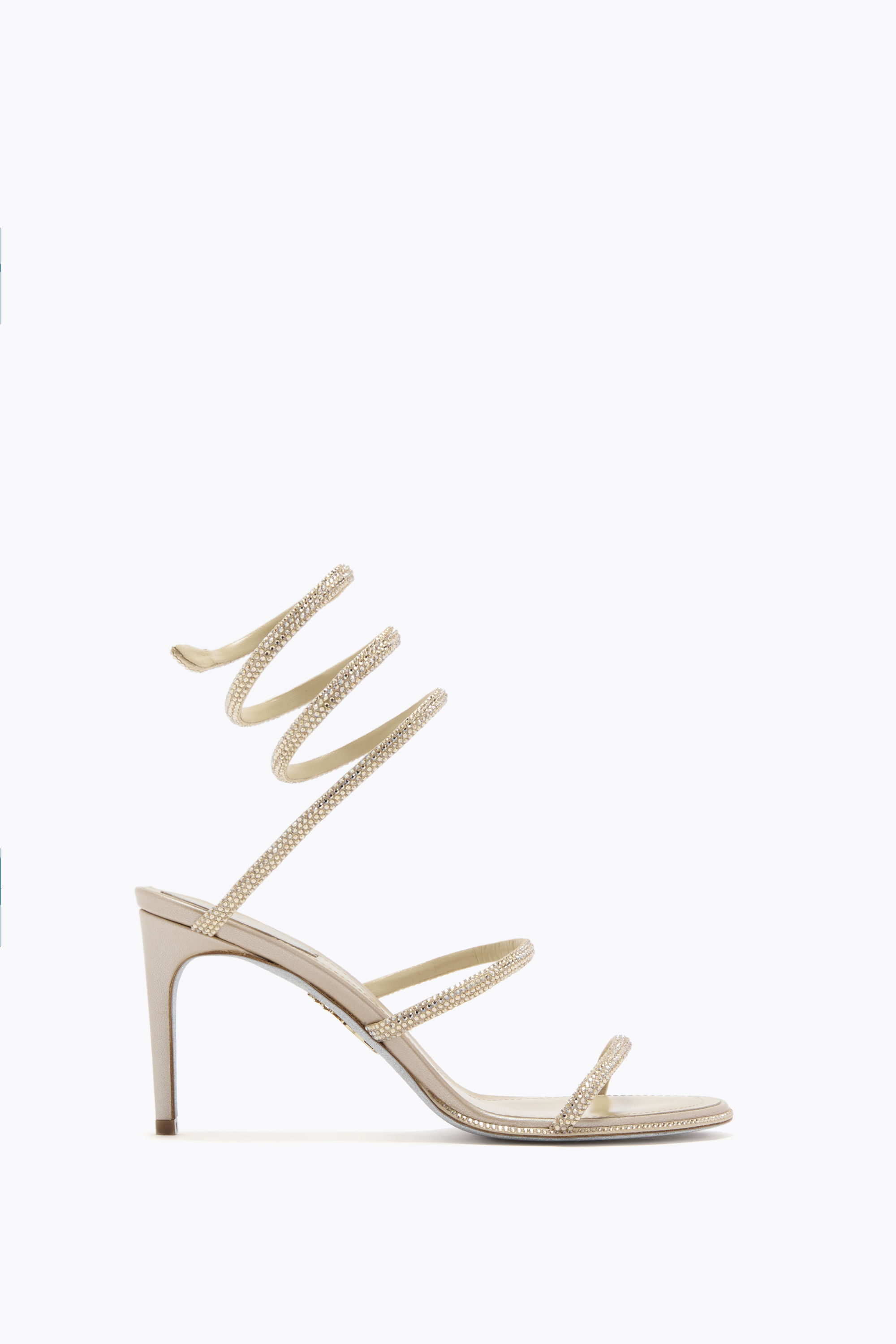 René Caovilla Cleo Champagne Sandal 80 In Gold