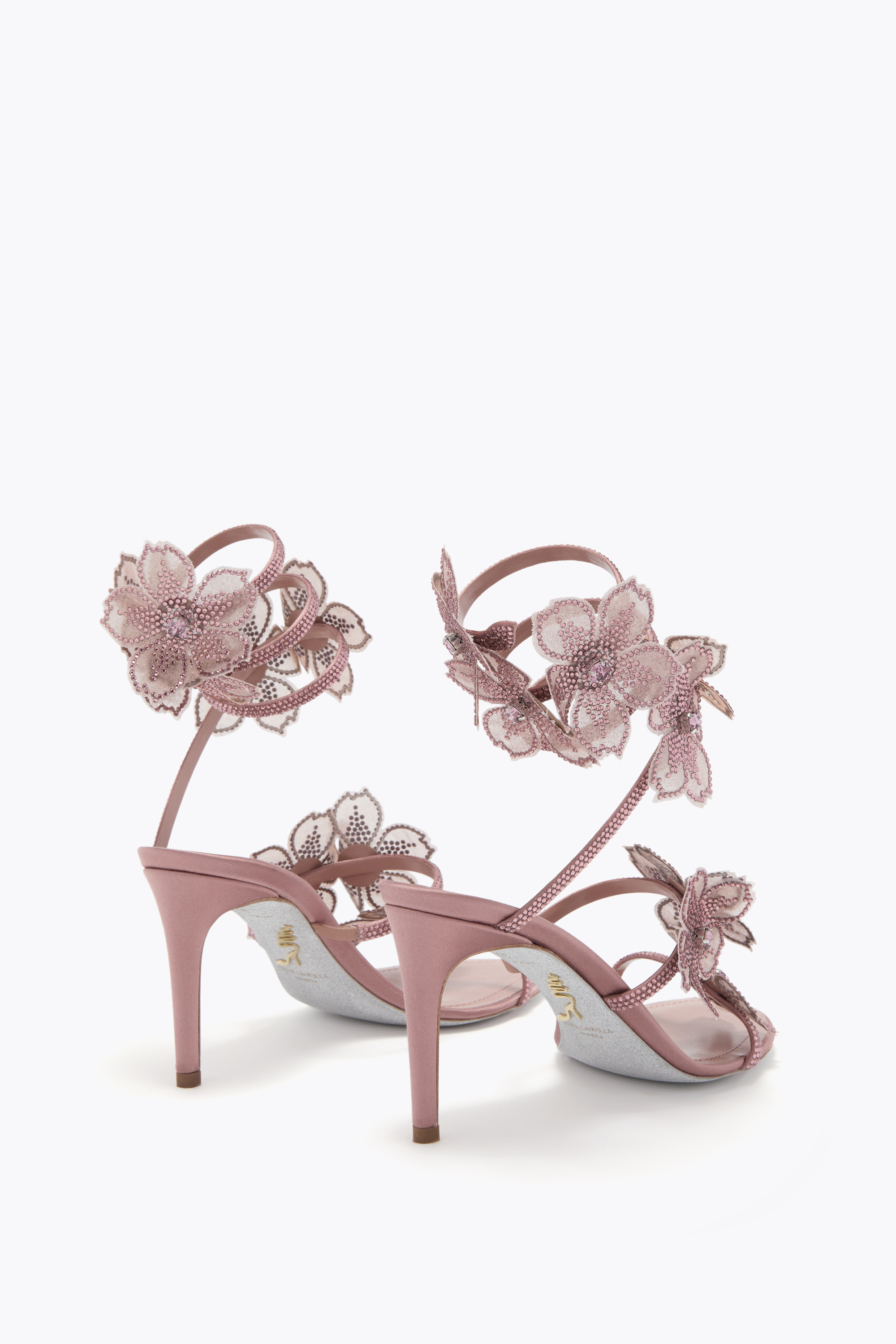  Ren&eacute; Caovilla Ren&eacute; Caovilla Peach Flower Sandale In Rosérosa 80 Frau  Zartrosa 