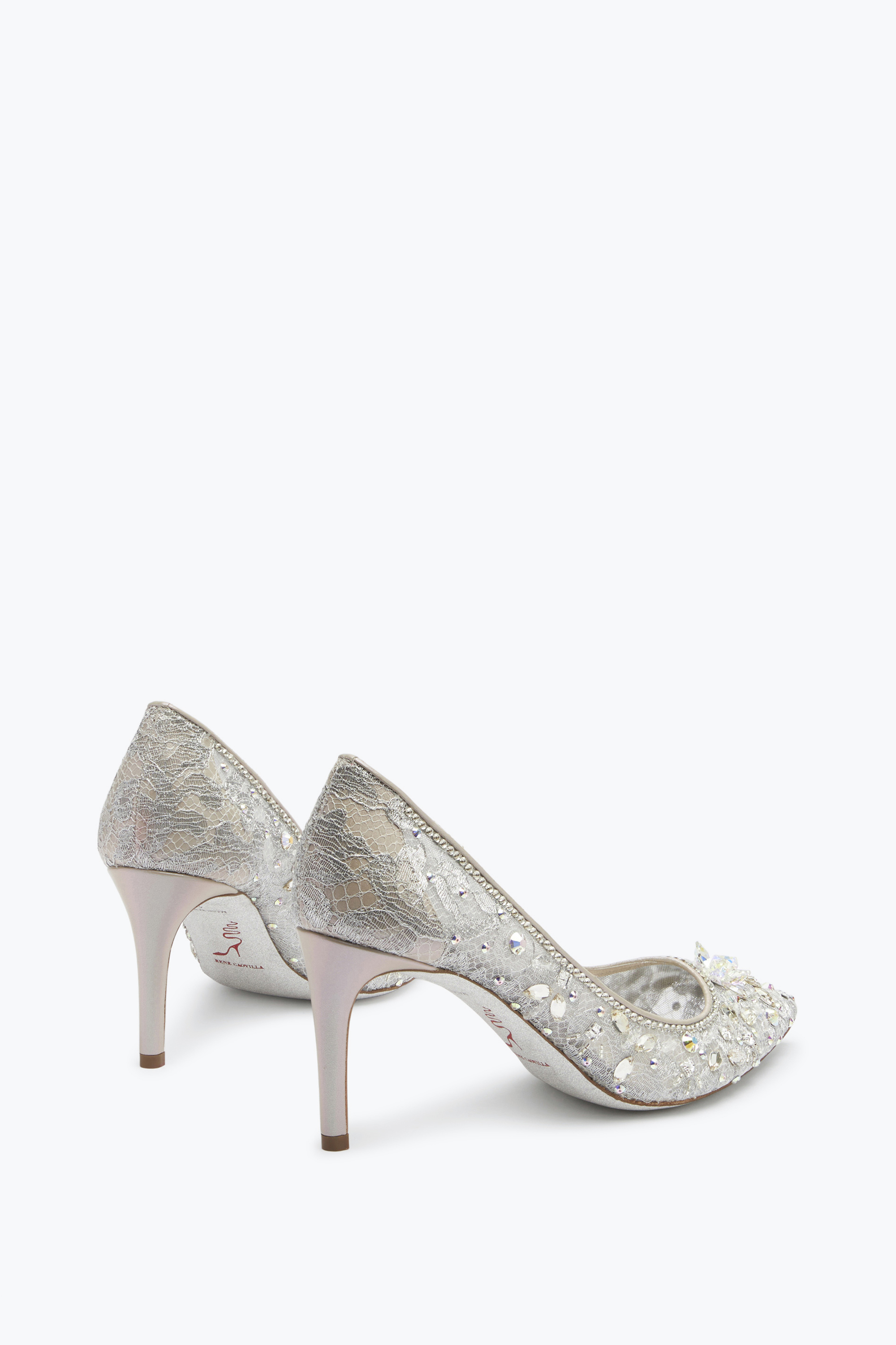  Ren&eacute; Caovilla Ren&eacute; Caovilla Grauer Spitzer Décolleté Cinderella Frau  Silber 