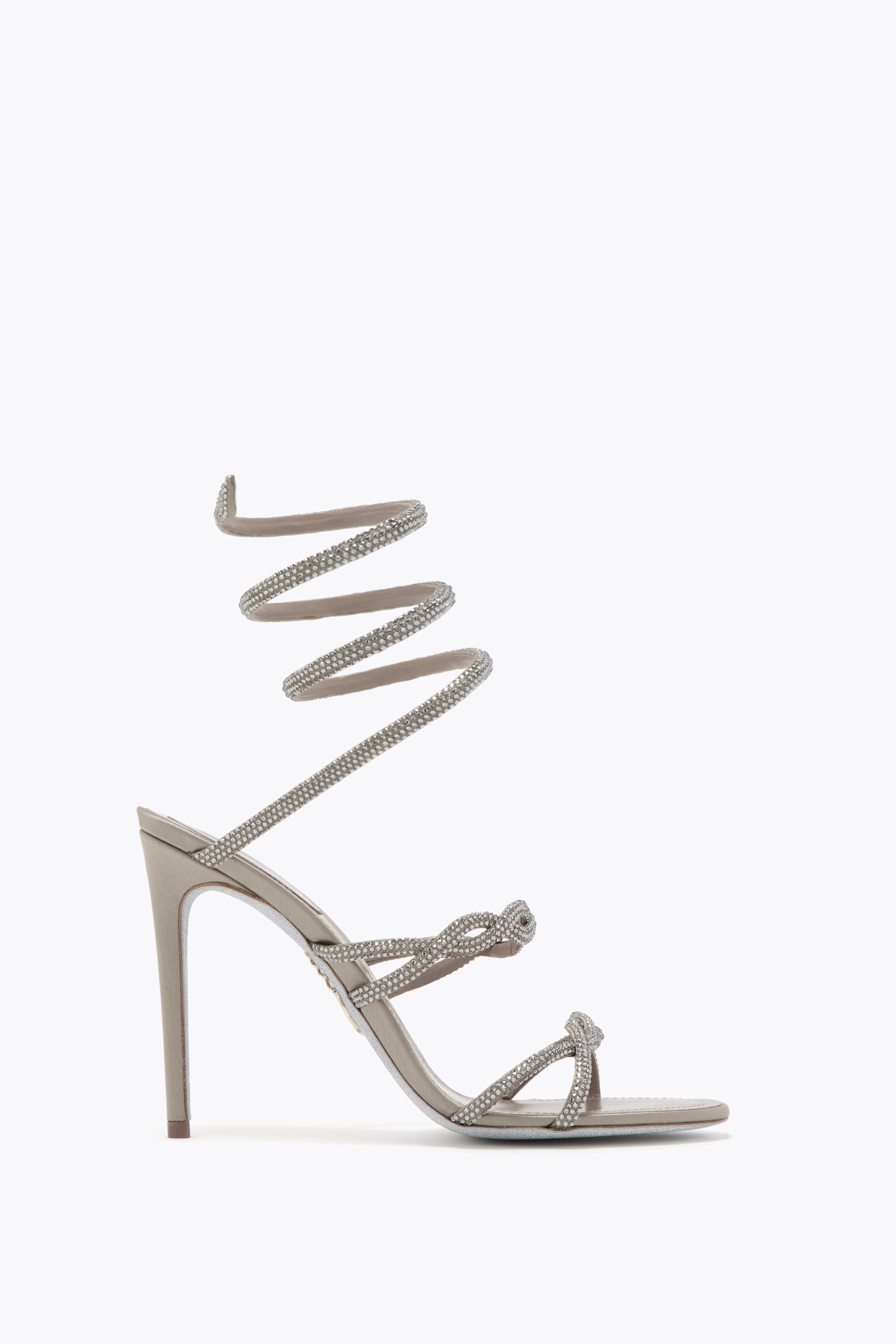 René Caovilla 110mm Crystal-embellished Spiral-wrap Sandals In White