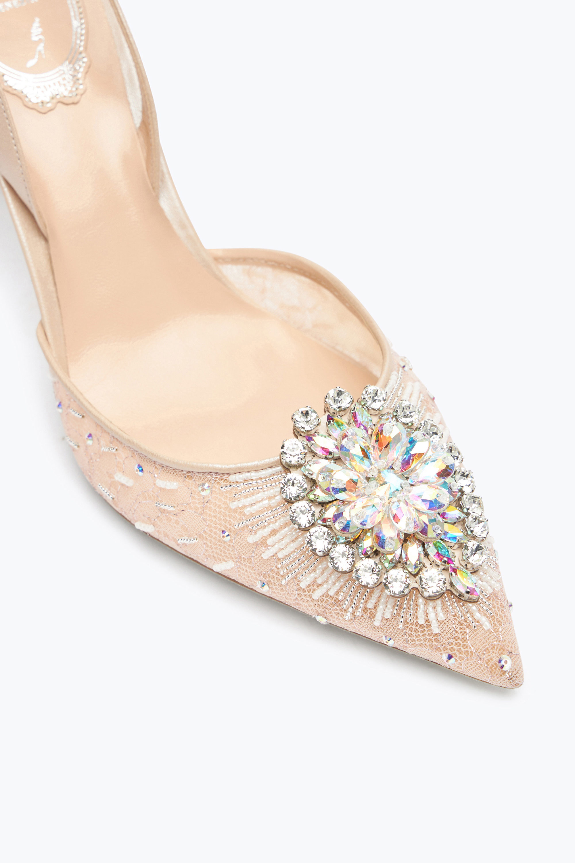 René Caovilla Barbara Nude Slingback 80