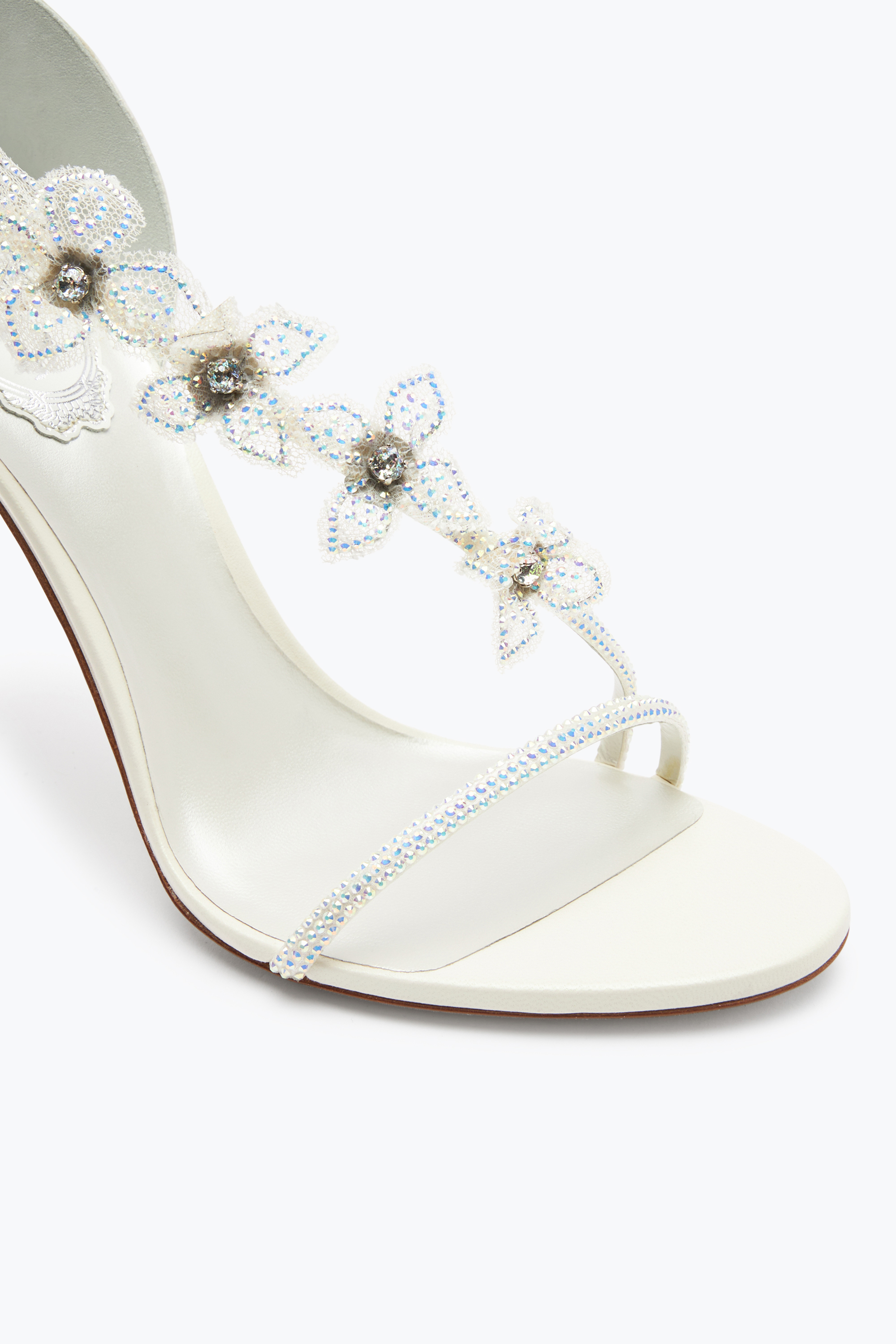 René Caovilla Floriane Crystal Ivory Sandal 105