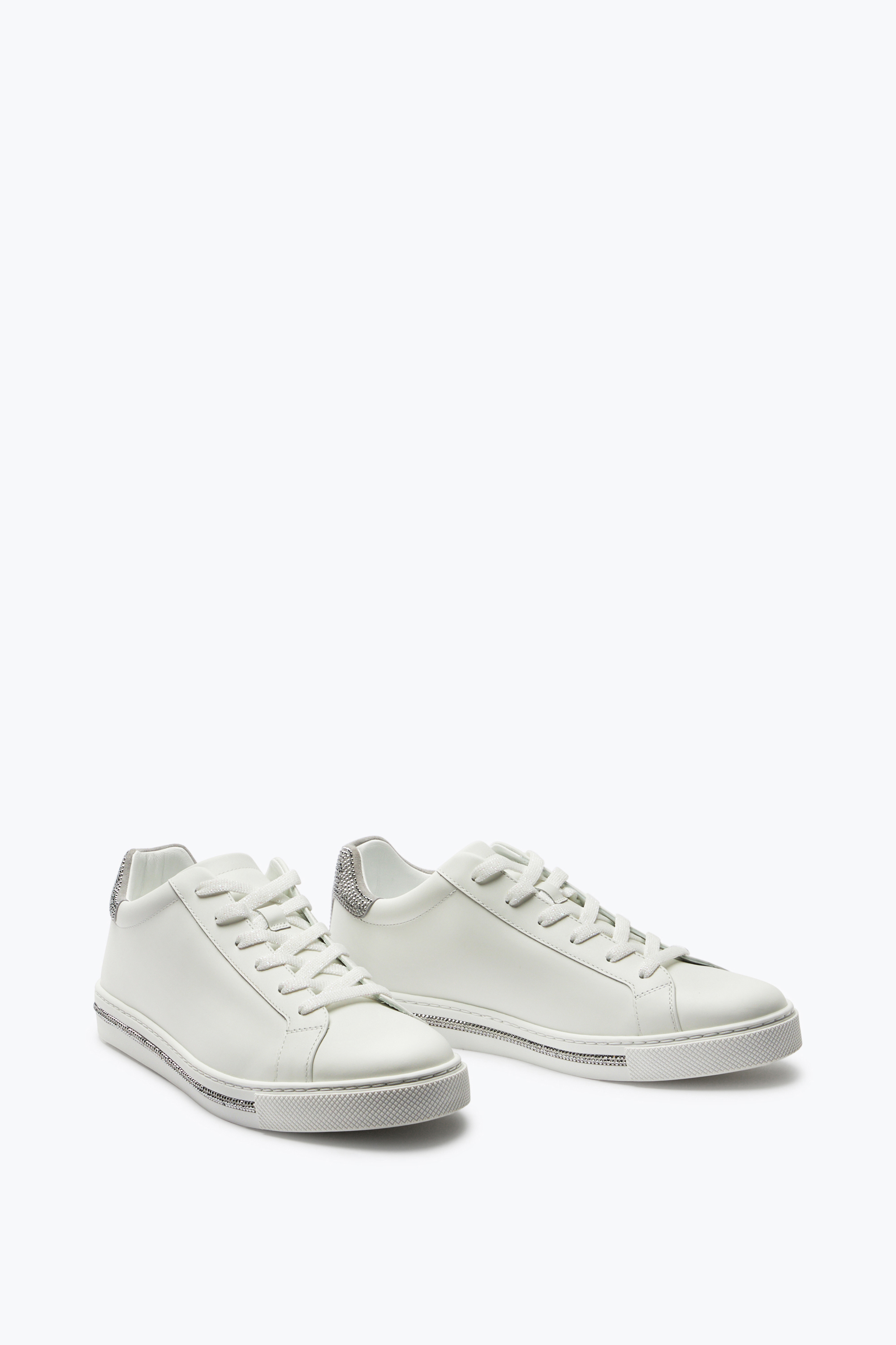  Ren&eacute; Caovilla Ren&eacute; Caovilla Sneaker Aus Leder Mit Strass Xtra Frau  Weiss 