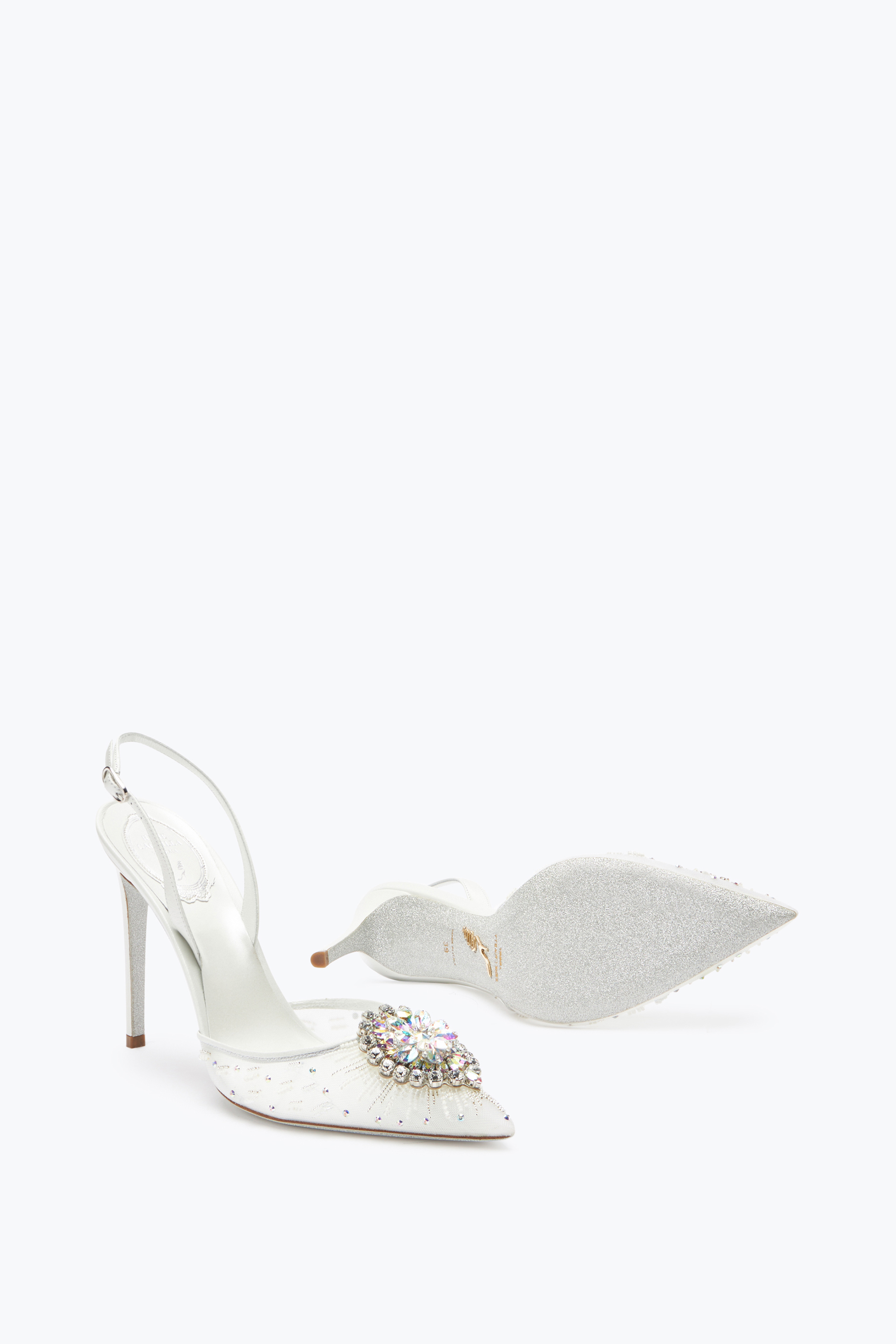 René Caovilla Barbara White Slingback 105