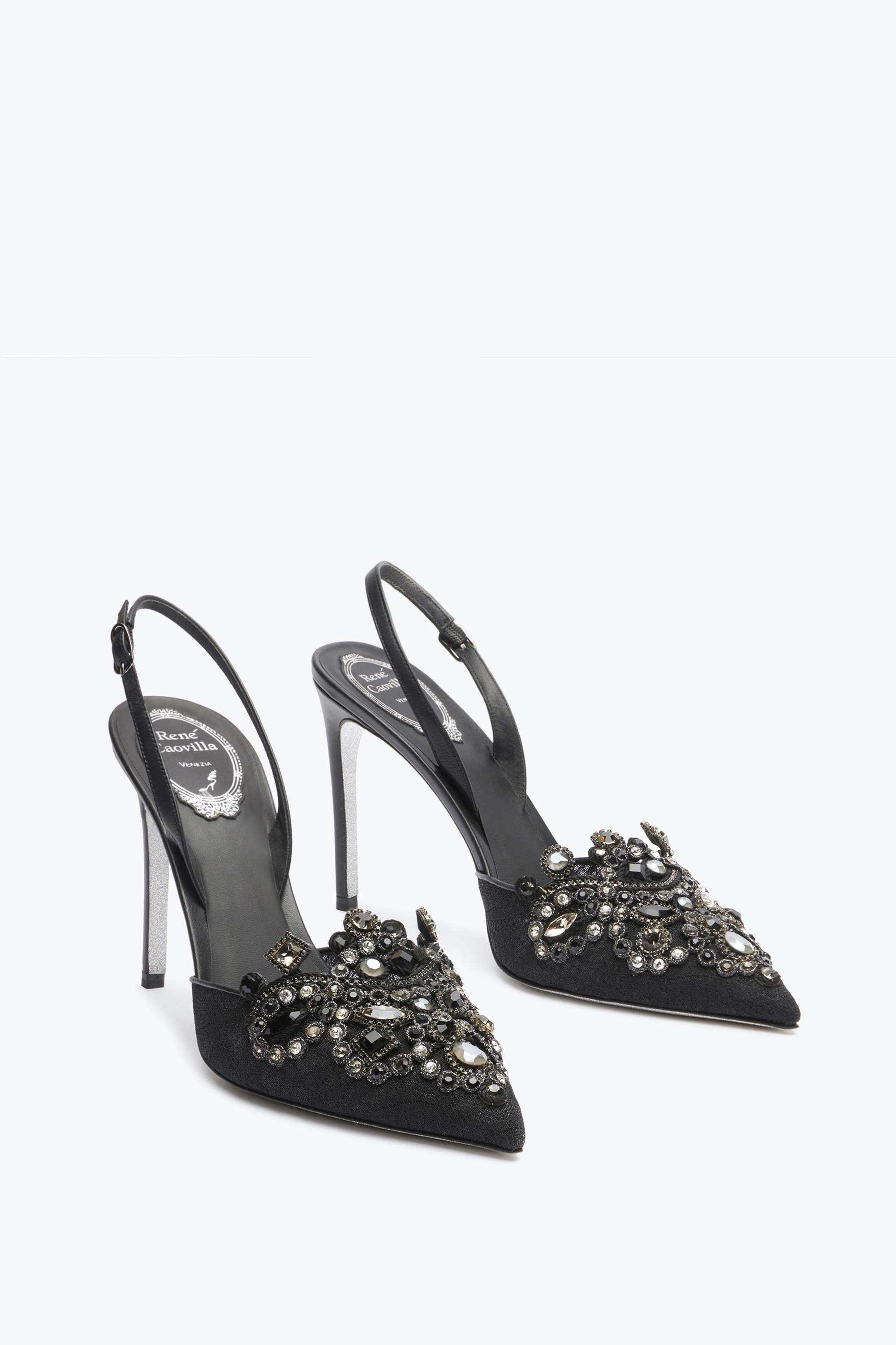  Ren&eacute; Caovilla Ren&eacute; Caovilla Slingpumps Mit Hohem Absatz Veneziana Frau  Schwarze 