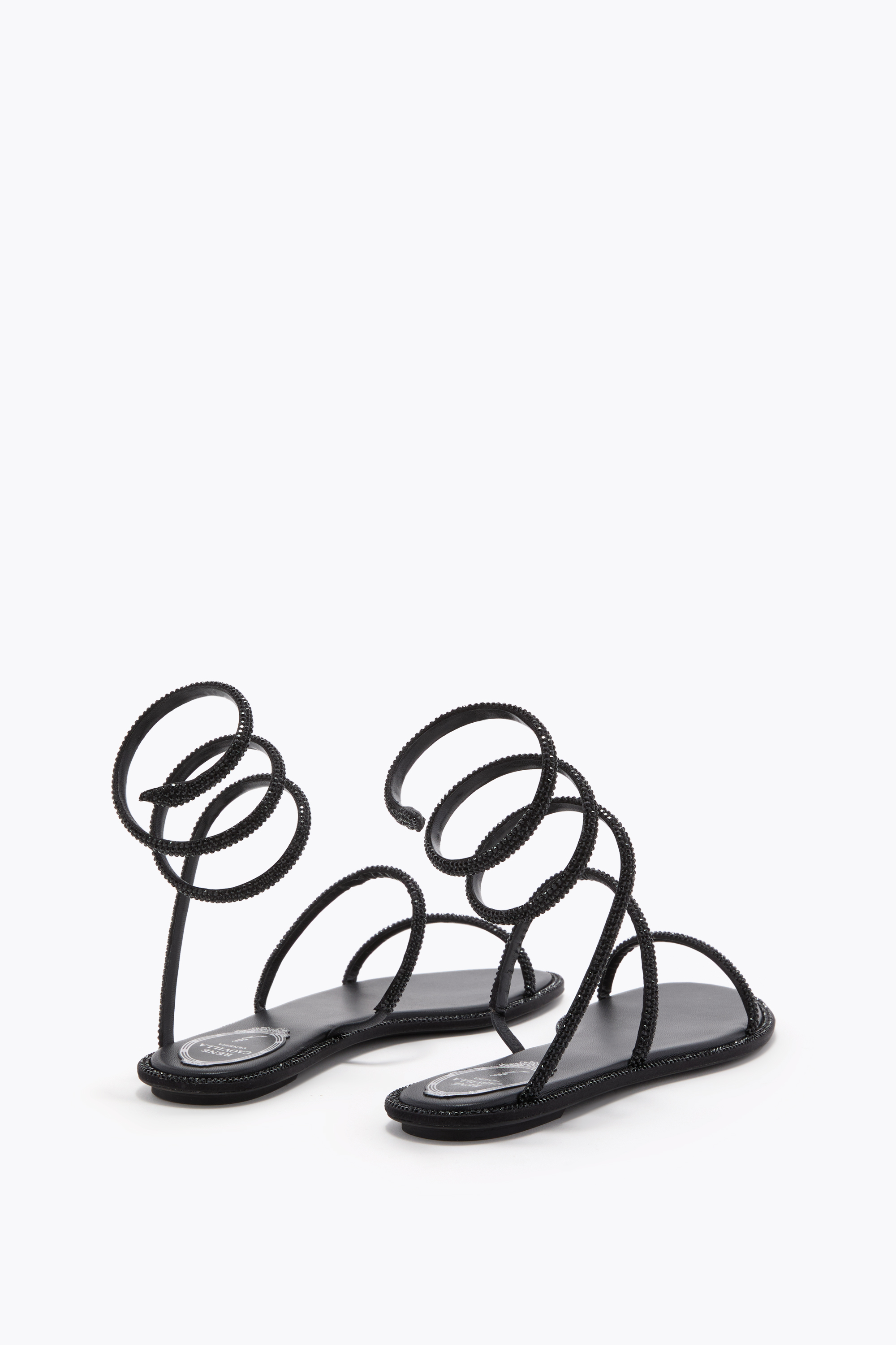 René Caovilla Rene Caovilla Embellished Satin Cleo Sandals In Black