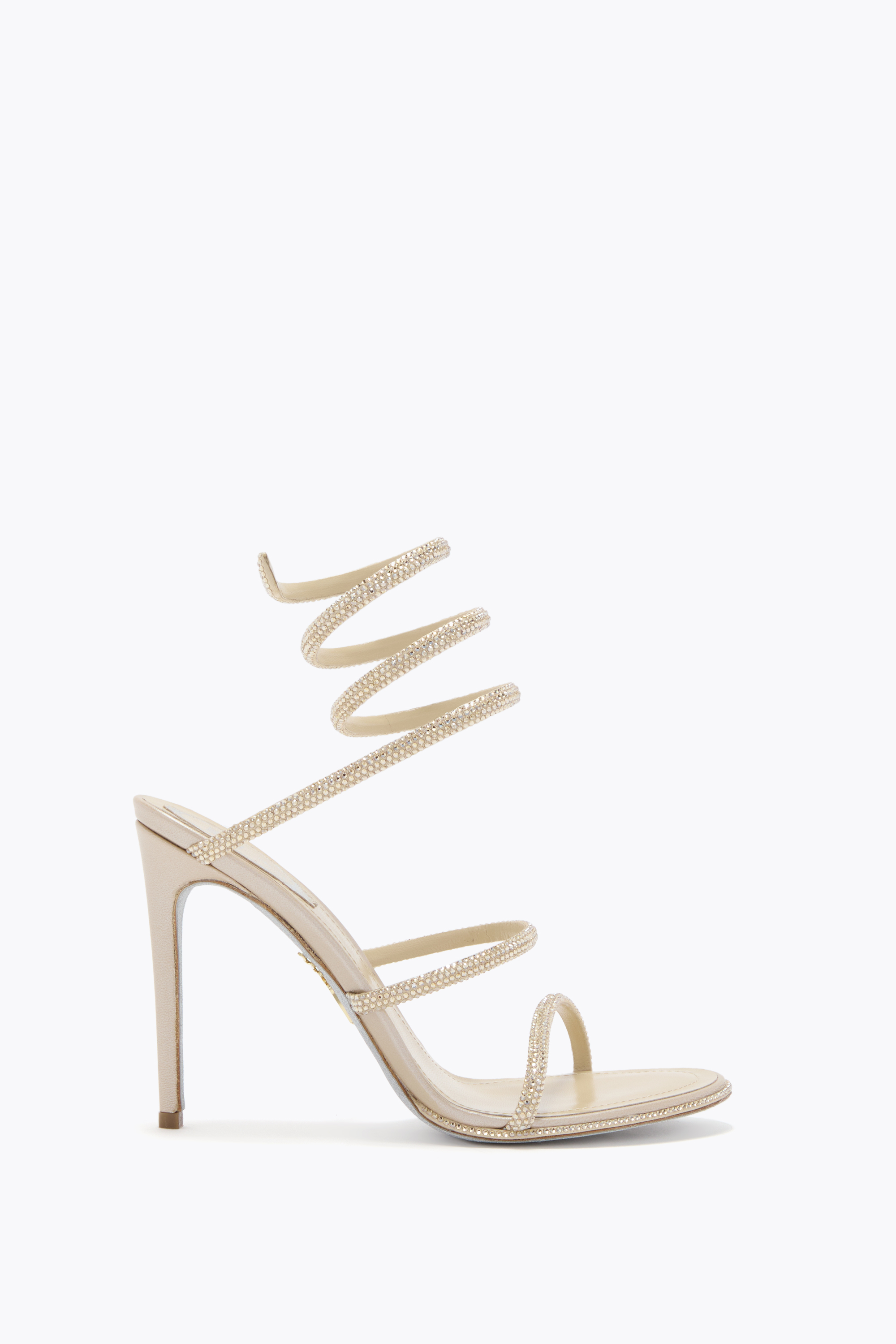 René Caovilla Cleo Champagne Sandal 105 In Gold