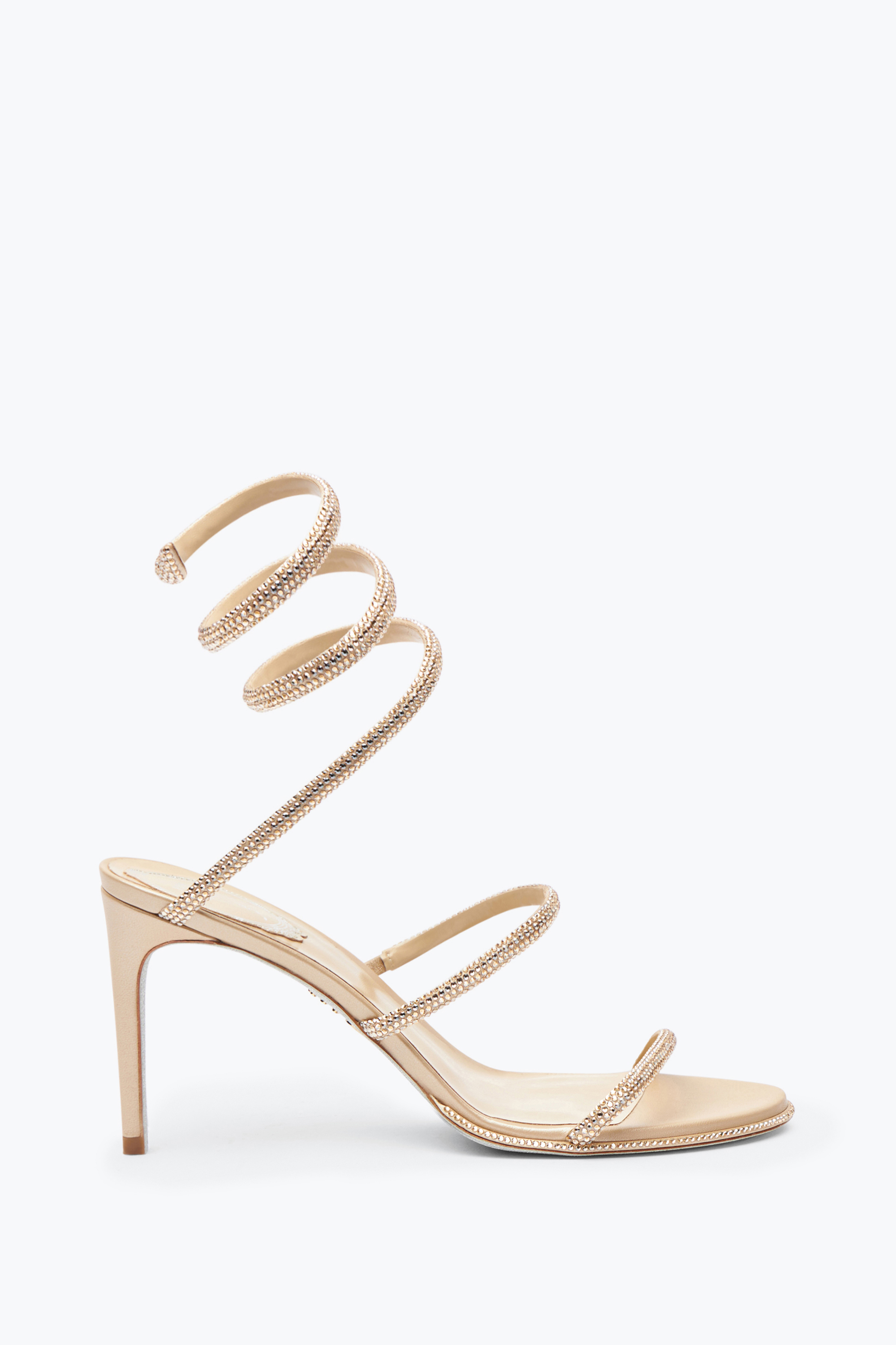 René Caovilla Rene Caovilla Womens Blush Cleo 80 Crystal-embellished Leather Heeled Sandals