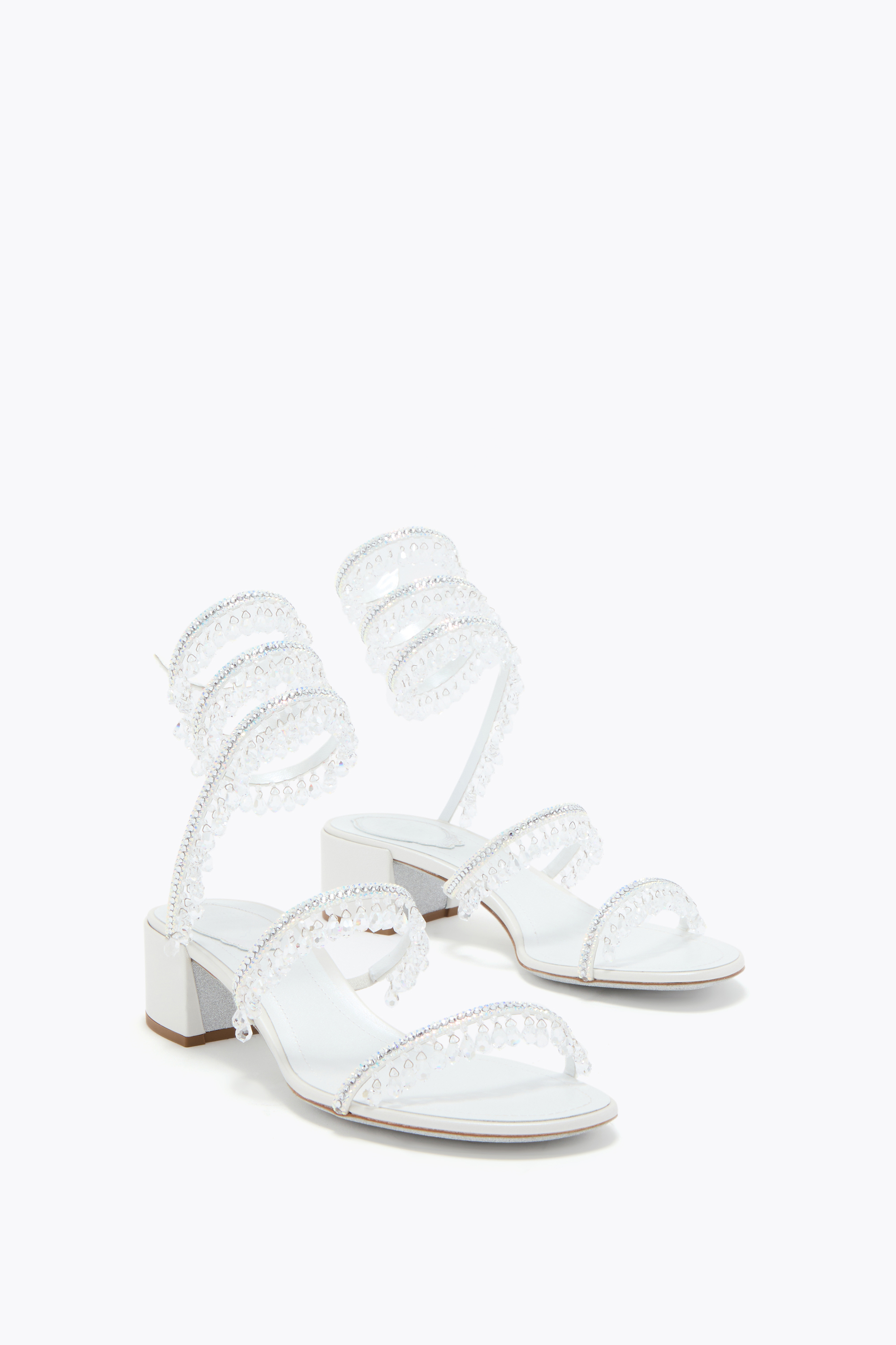  Ren&eacute; Caovilla Ren&eacute; Caovilla Chandelier Weiss Sandalen 40 Frau  Weiss 