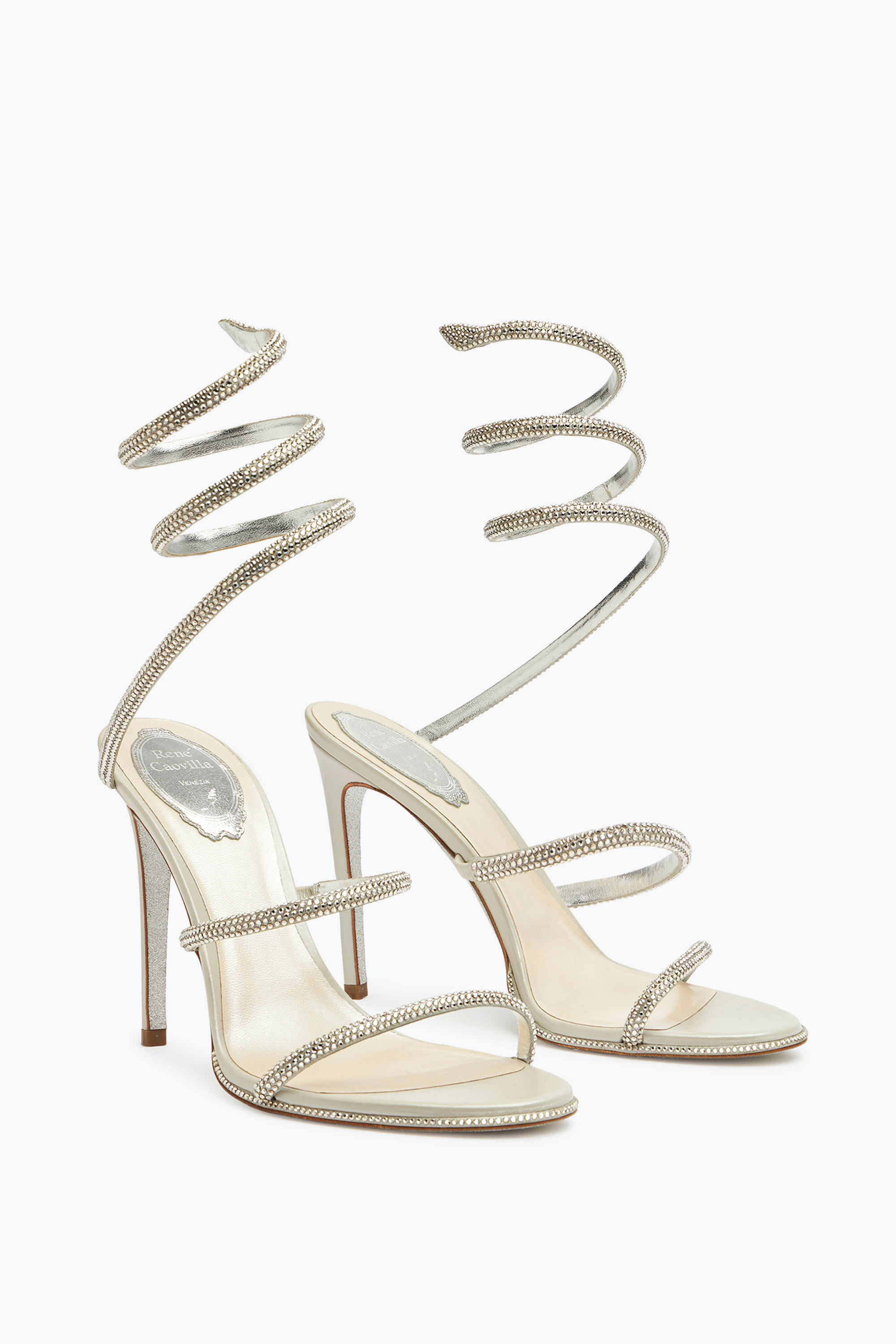 Ren&eacute; Caovilla Ren&eacute; Caovilla Abendsandalette Aus Satin Cleo Frau  Grau 