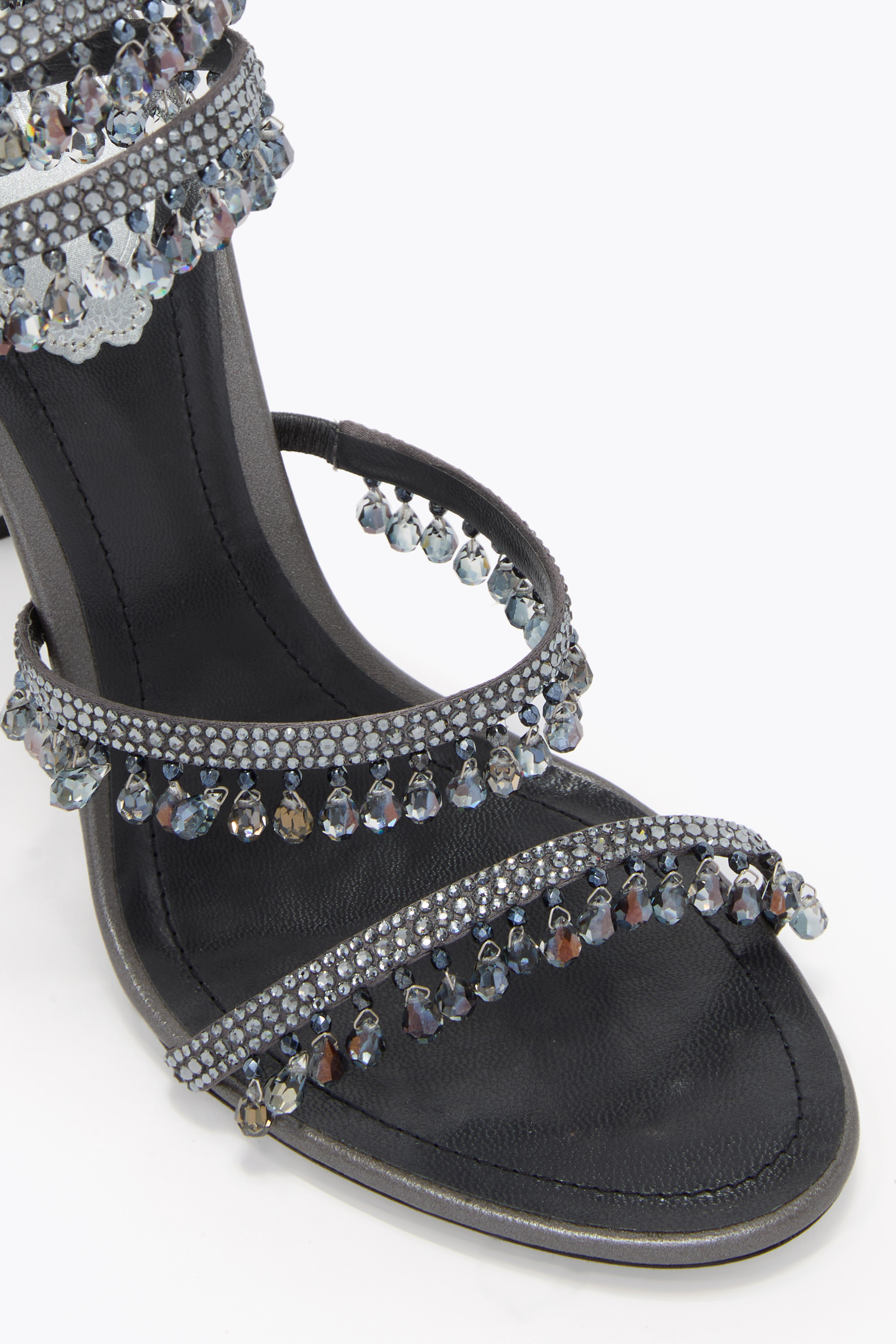 René Caovilla Chandelier Gunmetal Sandal 105 In Gray