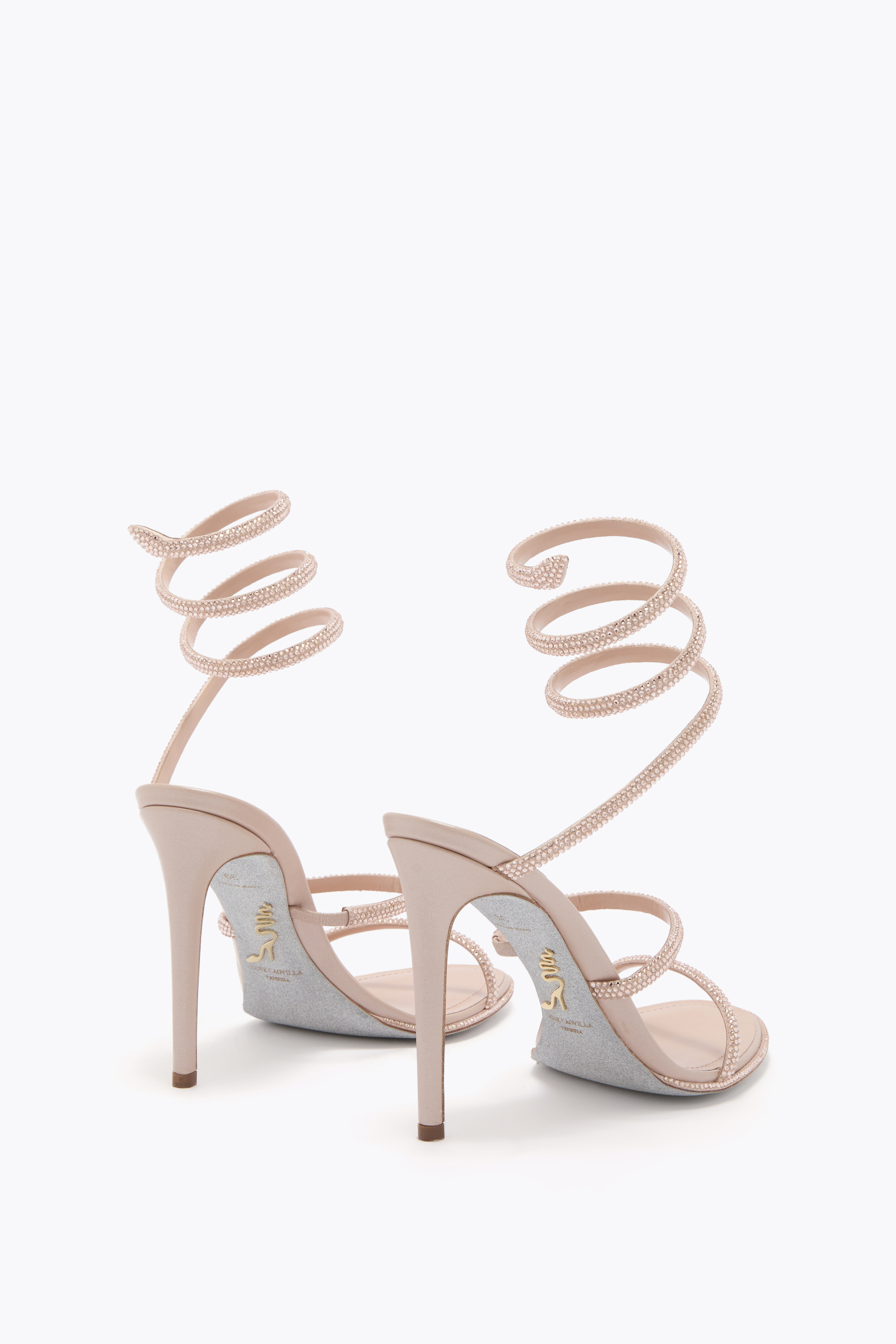 René Caovilla Rene Caovilla Womens Blush Cleo 80 Crystal-embellished Leather Heeled Sandals