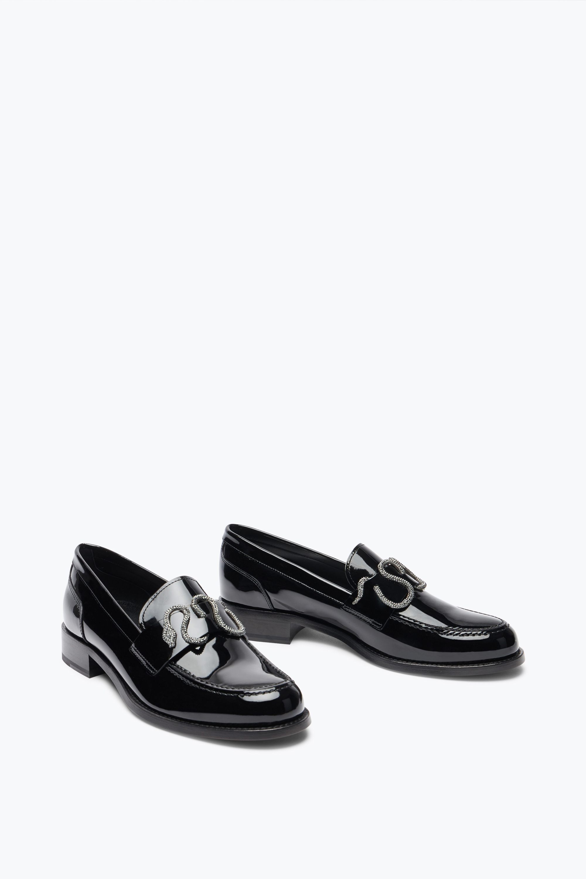 Shop René Caovilla Morgana Black Patent Loafer With Crystals 20