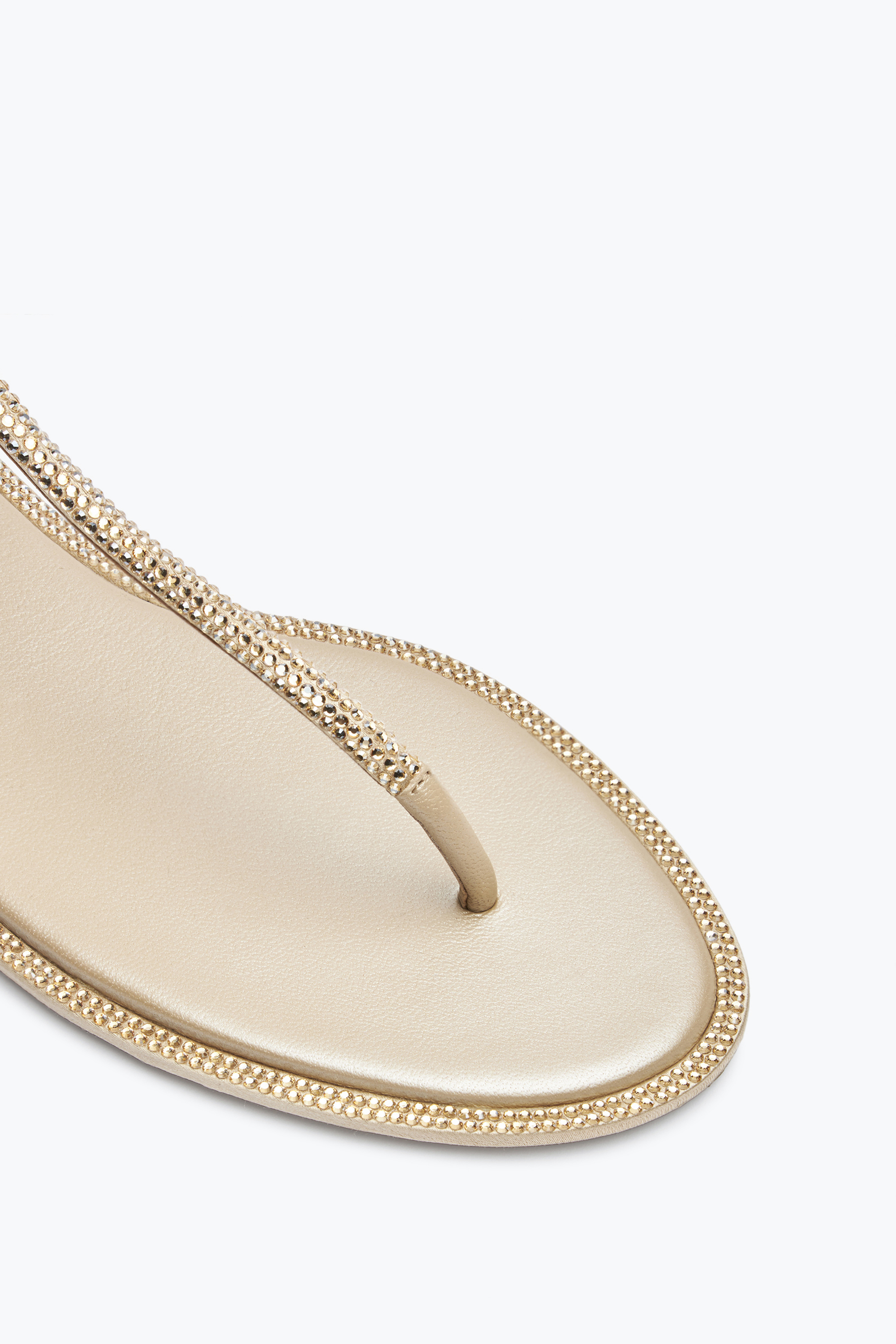 René Caovilla Rene Caovilla Diana 10 Crystal Flat Sandals In Neutral