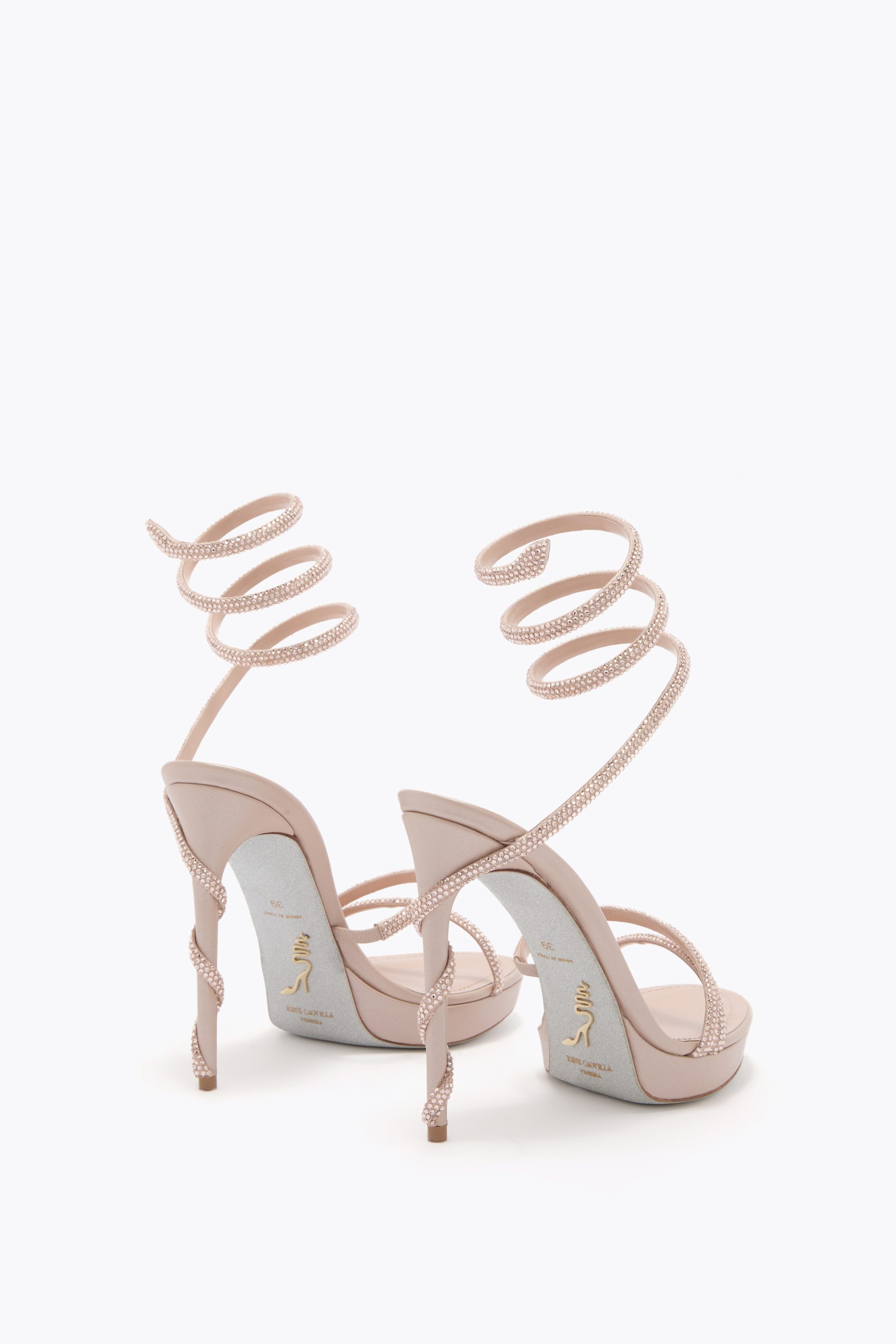  Ren&eacute; Caovilla Ren&eacute; Caovilla Margot Nude Platform Sandale 120 Frau  Nude 