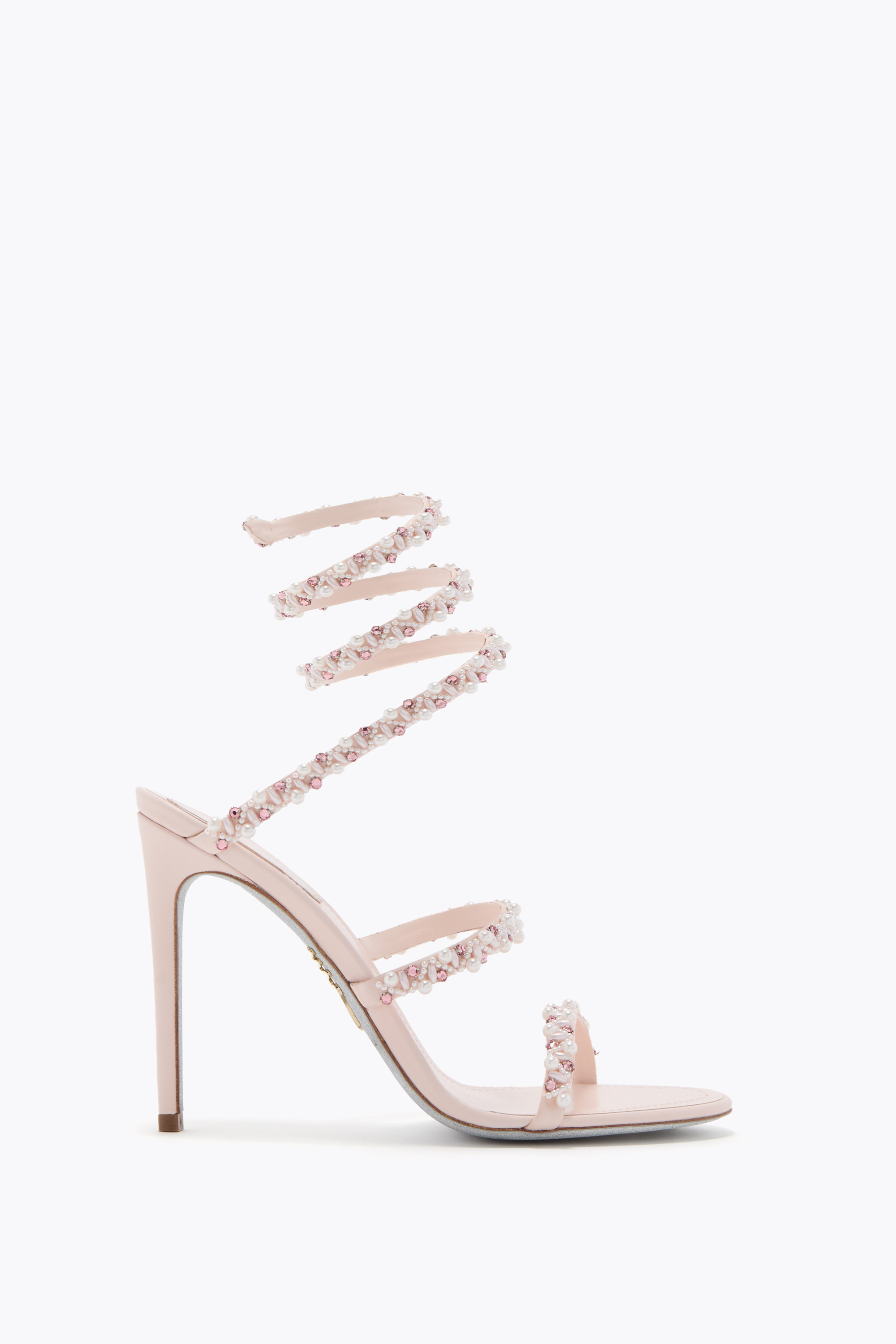 René Caovilla Golden Powder Pink Sandal 80