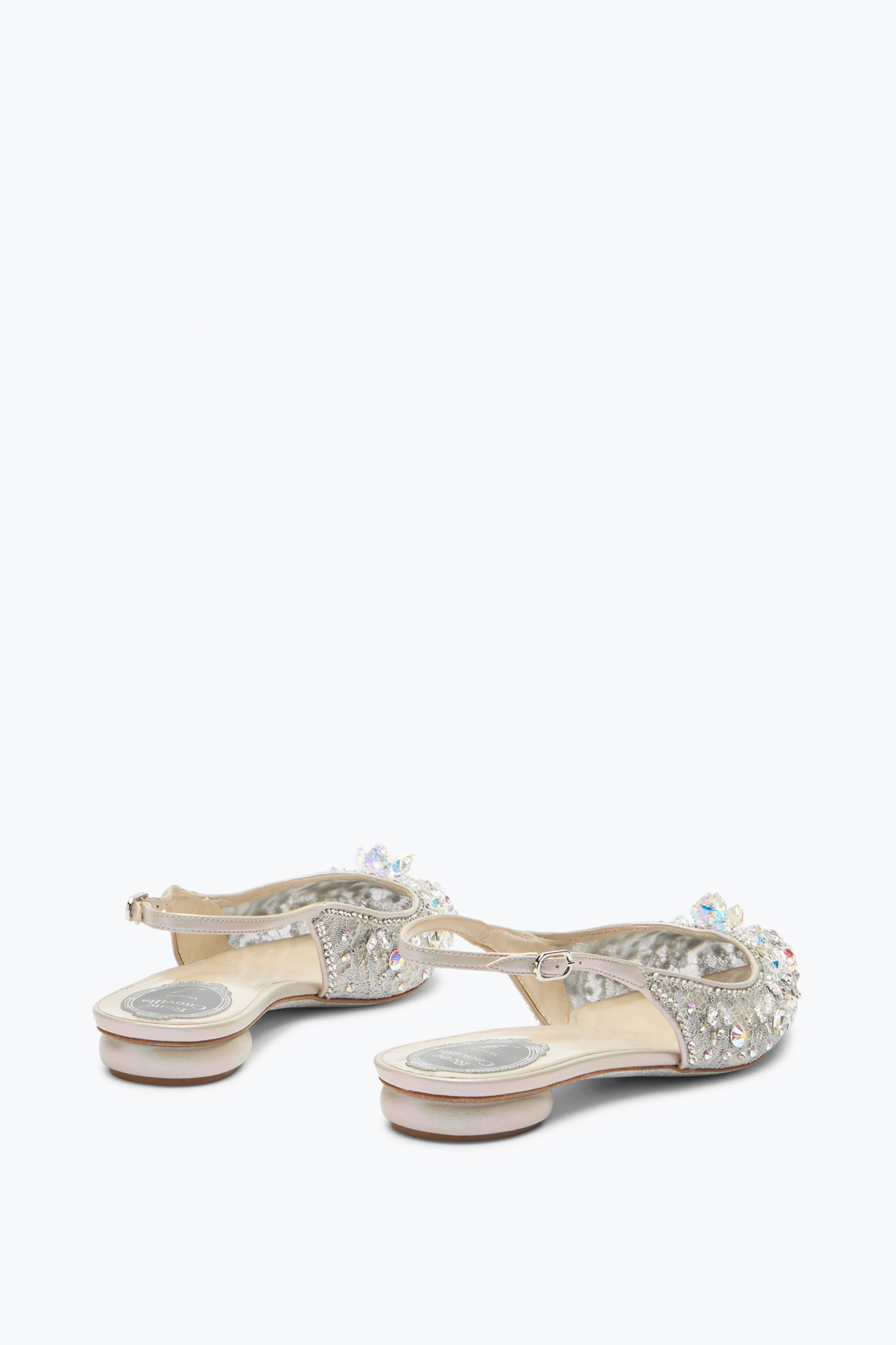  Ren&eacute; Caovilla Ren&eacute; Caovilla Flache Slingpumps Cinderella Frau  Silber 