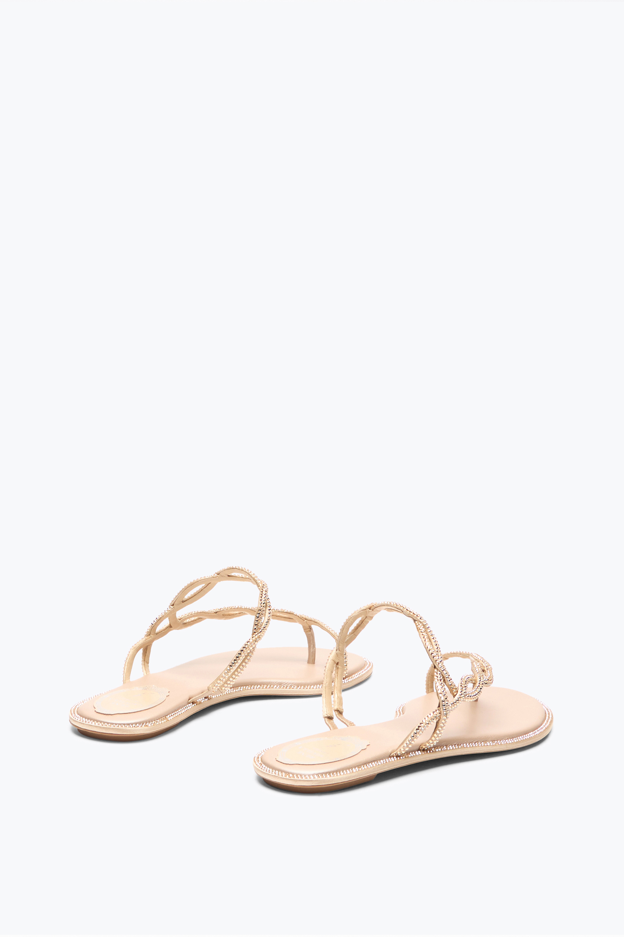  Ren&eacute; Caovilla Ren&eacute; Caovilla Flache Braid Sandale In Nude 10 Frau  Beige 