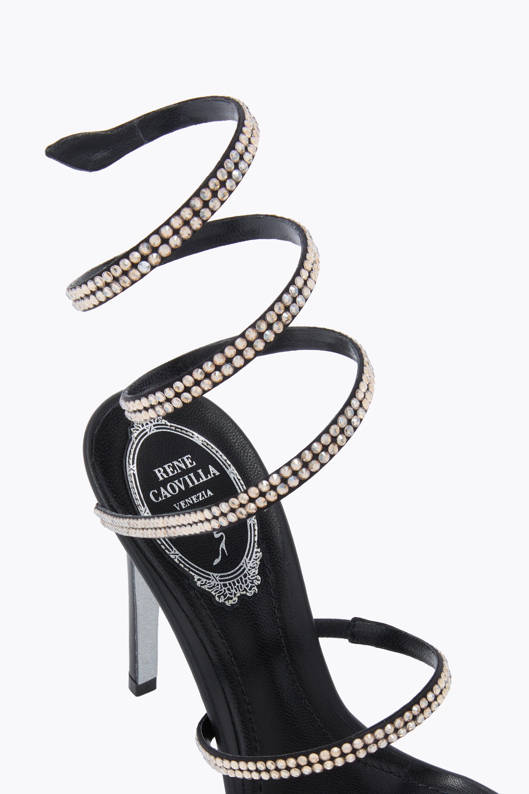 René Caovilla Leather Embellished Cleo Ii Heeled Sandals 105 In Black