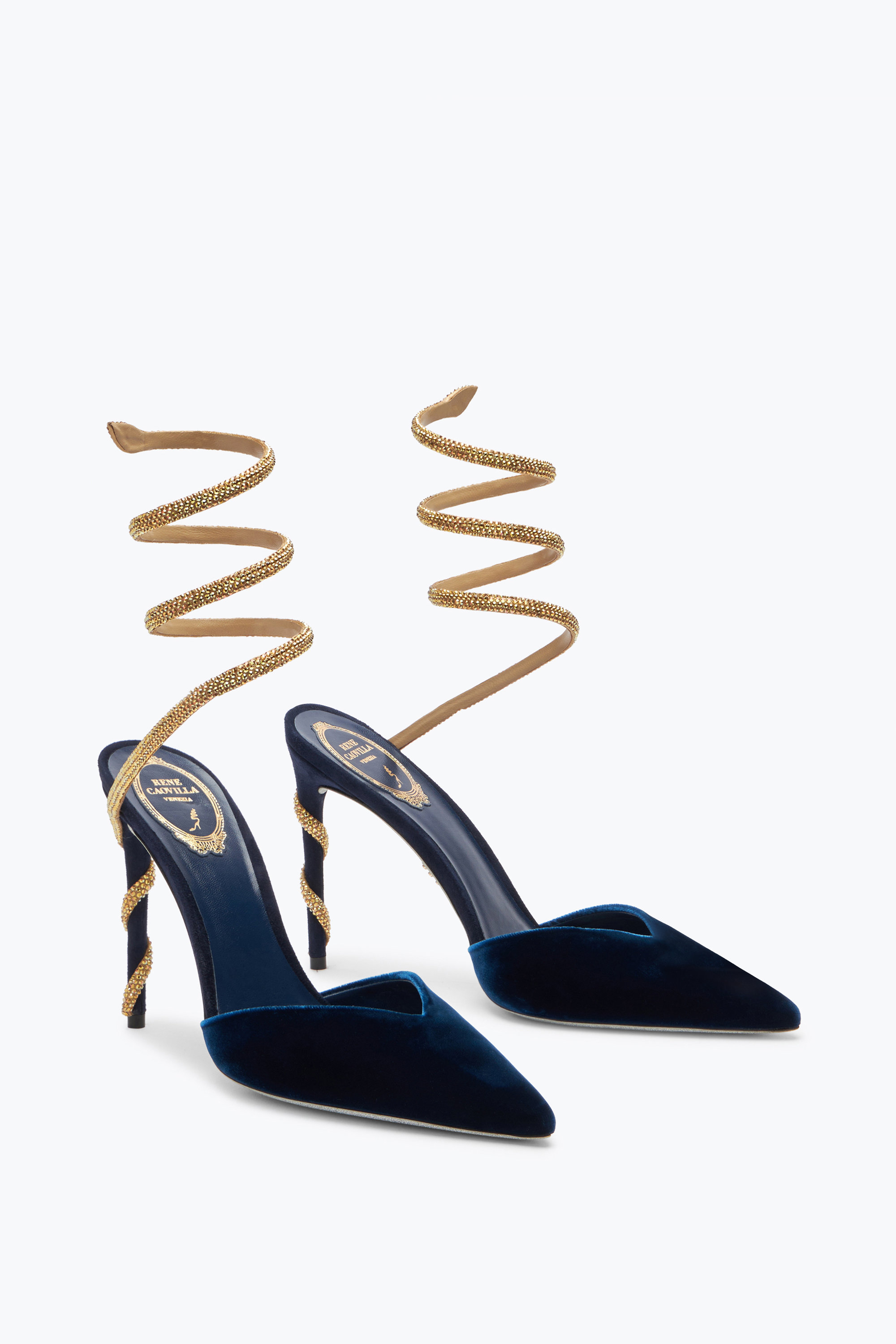  Ren&eacute; Caovilla Ren&eacute; Caovilla Margot Tiefblaue Slingback Pumps 105 Frau  Blau 