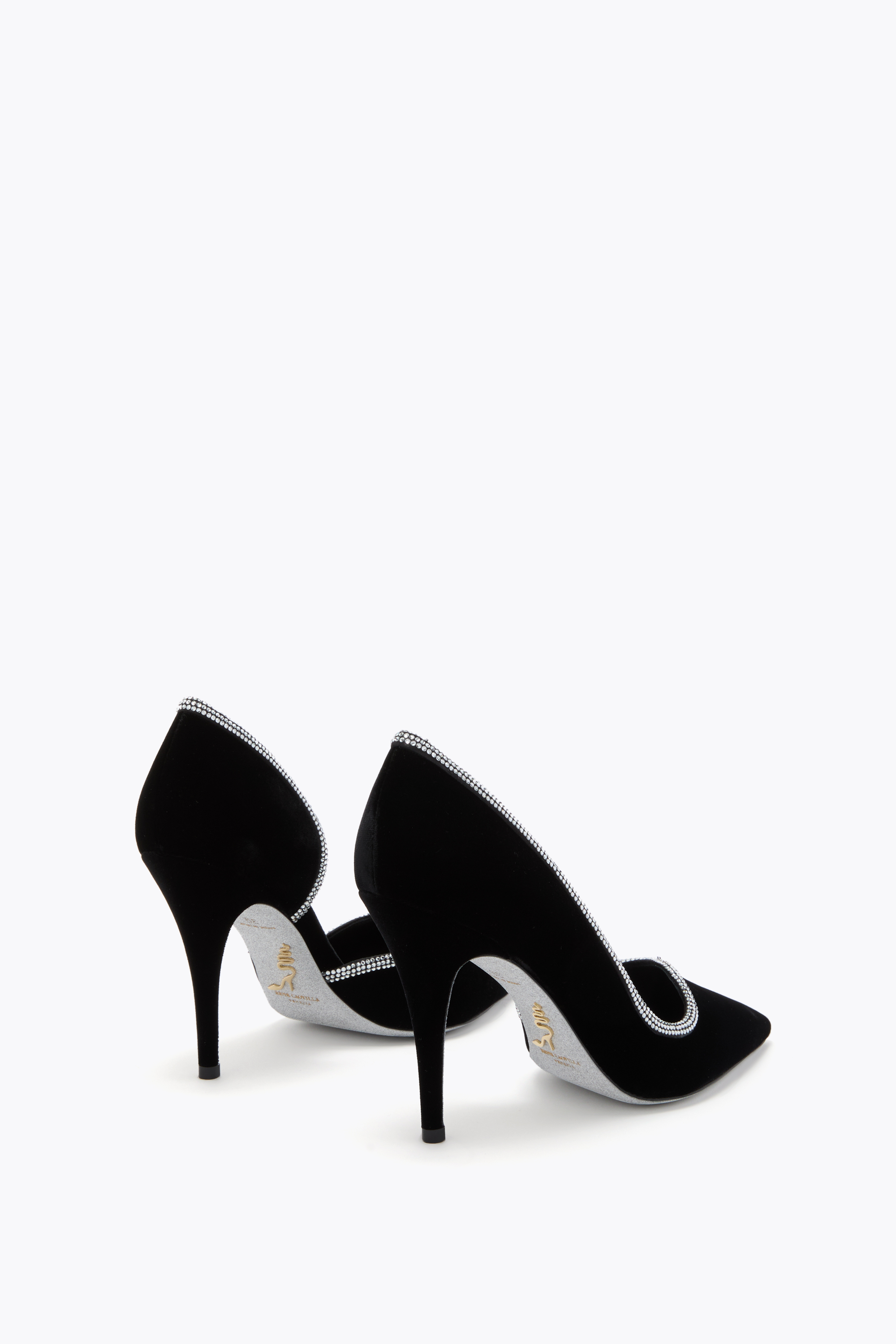  Ren&eacute; Caovilla Ren&eacute; Caovilla Onda Schwarze Samt-pumps 100 Frau  Schwarz 
