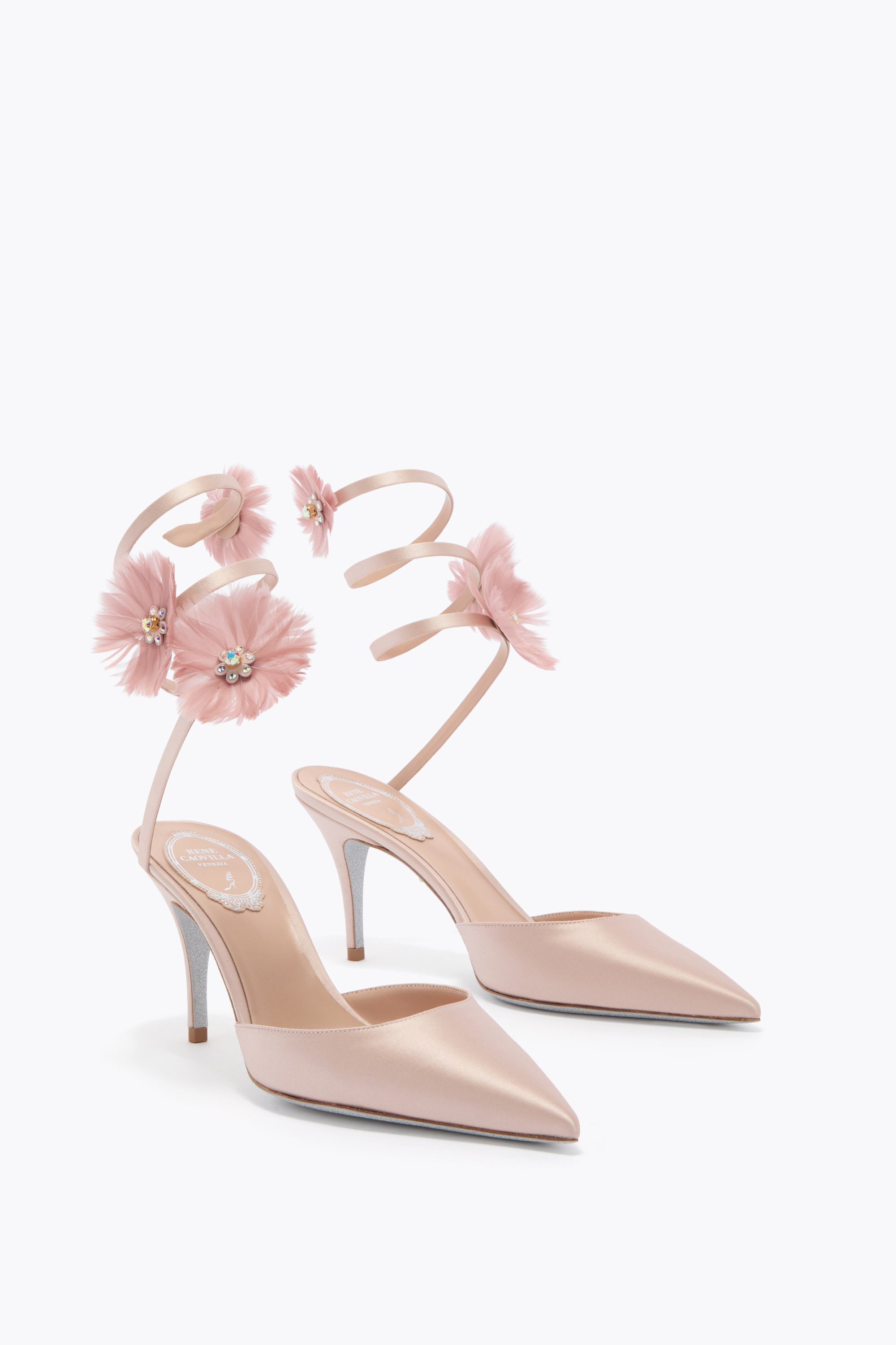  Ren&eacute; Caovilla Ren&eacute; Caovilla Jolene Pump 80 In Puderrosa Frau  Pudriges Rosa 