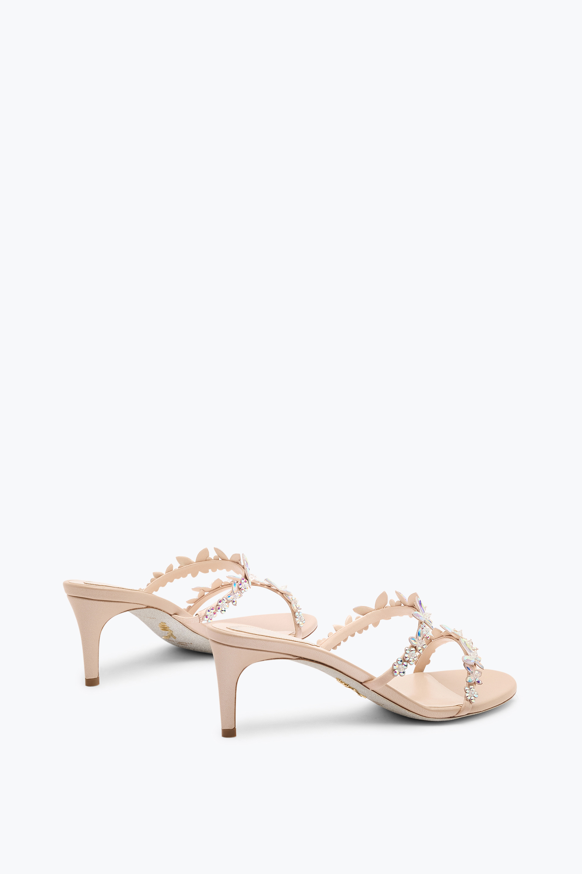  Ren&eacute; Caovilla Ren&eacute; Caovilla Floriane Slider Sandale Nude 60 Frau  Pink 