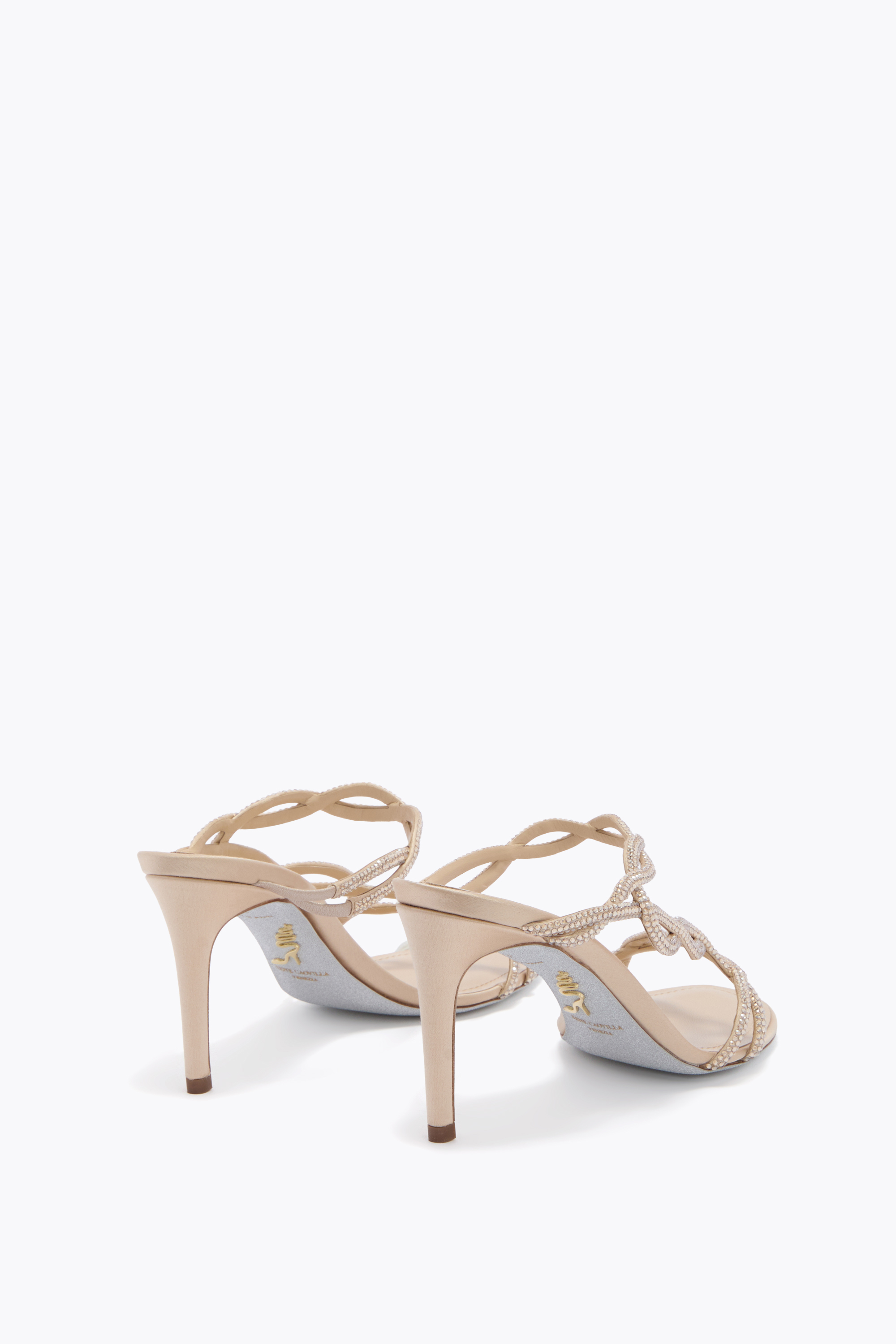  Ren&eacute; Caovilla Ren&eacute; Caovilla Braid Champagne Mule 80 Woman  Champagne 