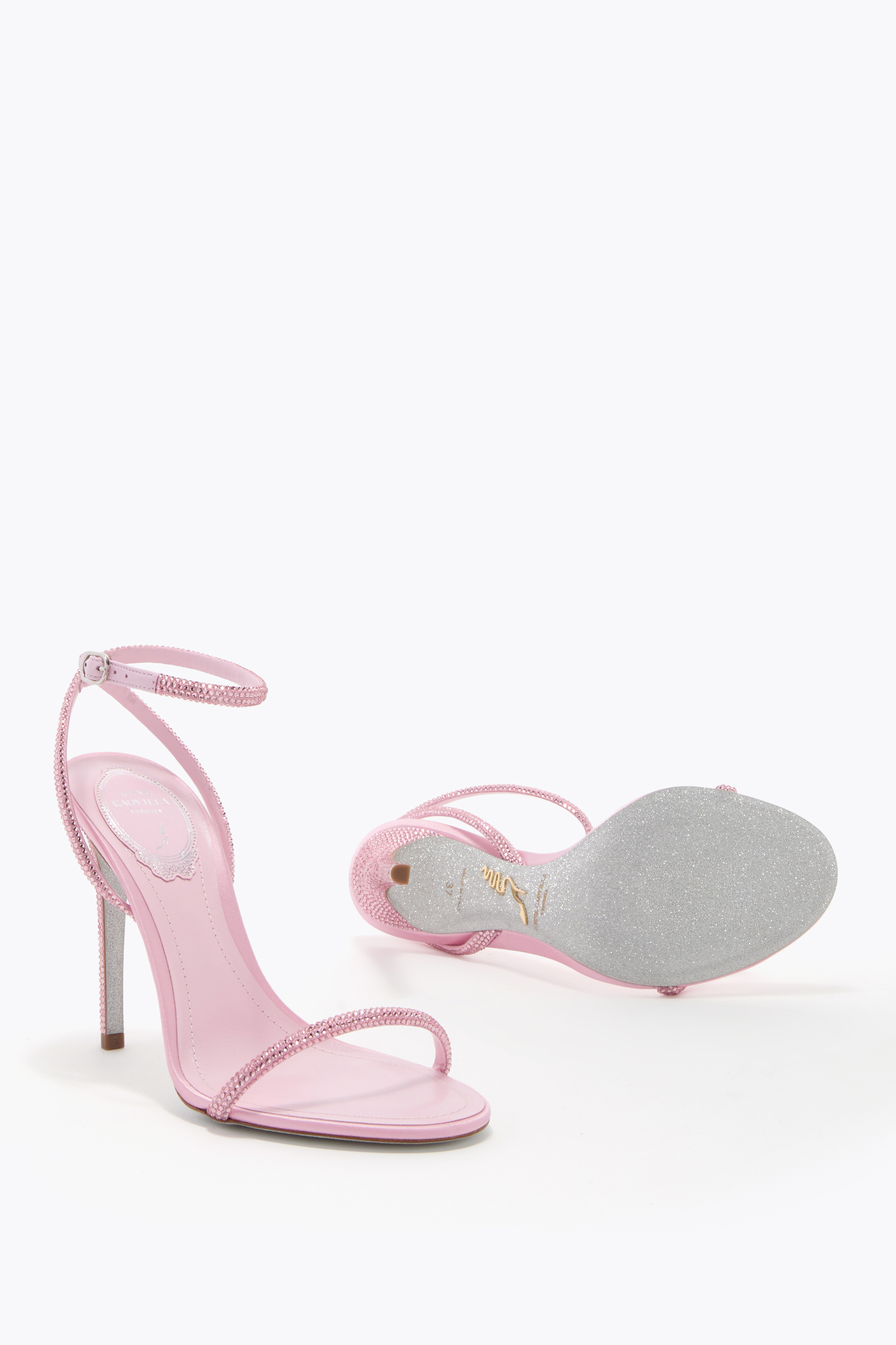 René Caovilla Ellabrita Mauve Sandal 105 In Pink