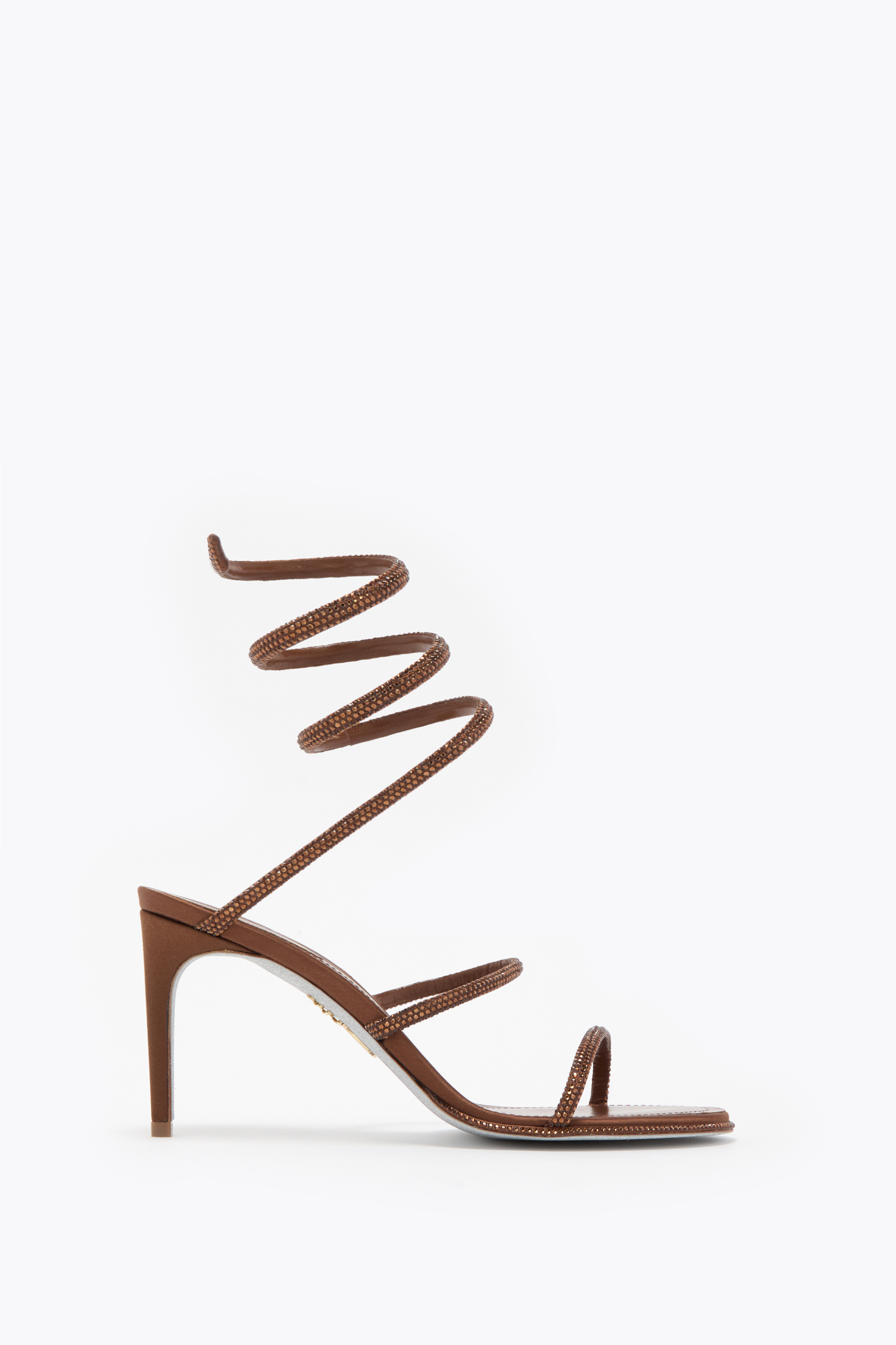 René Caovilla Womens Cleo Ii 105 Crystal-embellished Leather Heeled Sandals Brow In Brown